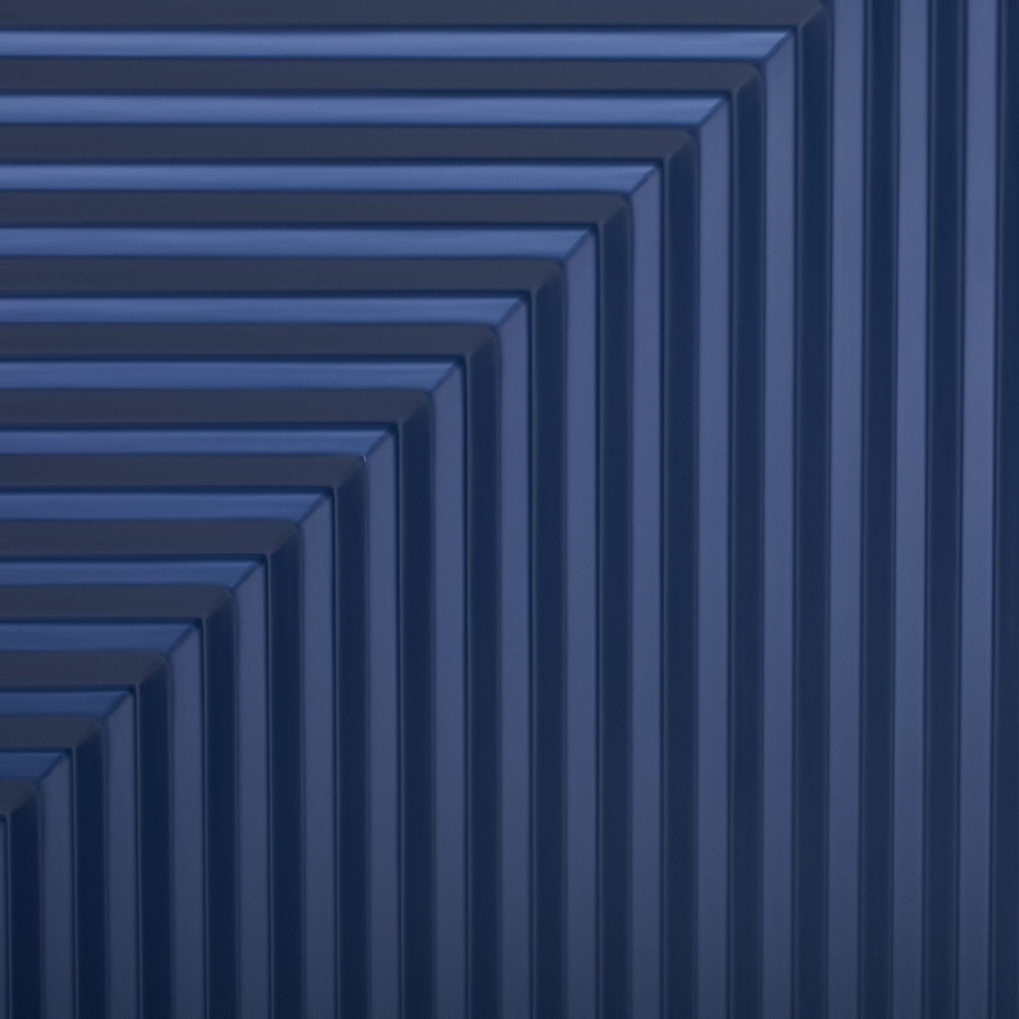 Side Cabinet With Adjustable Shelves And Geometric Door Panels - Navy Blue