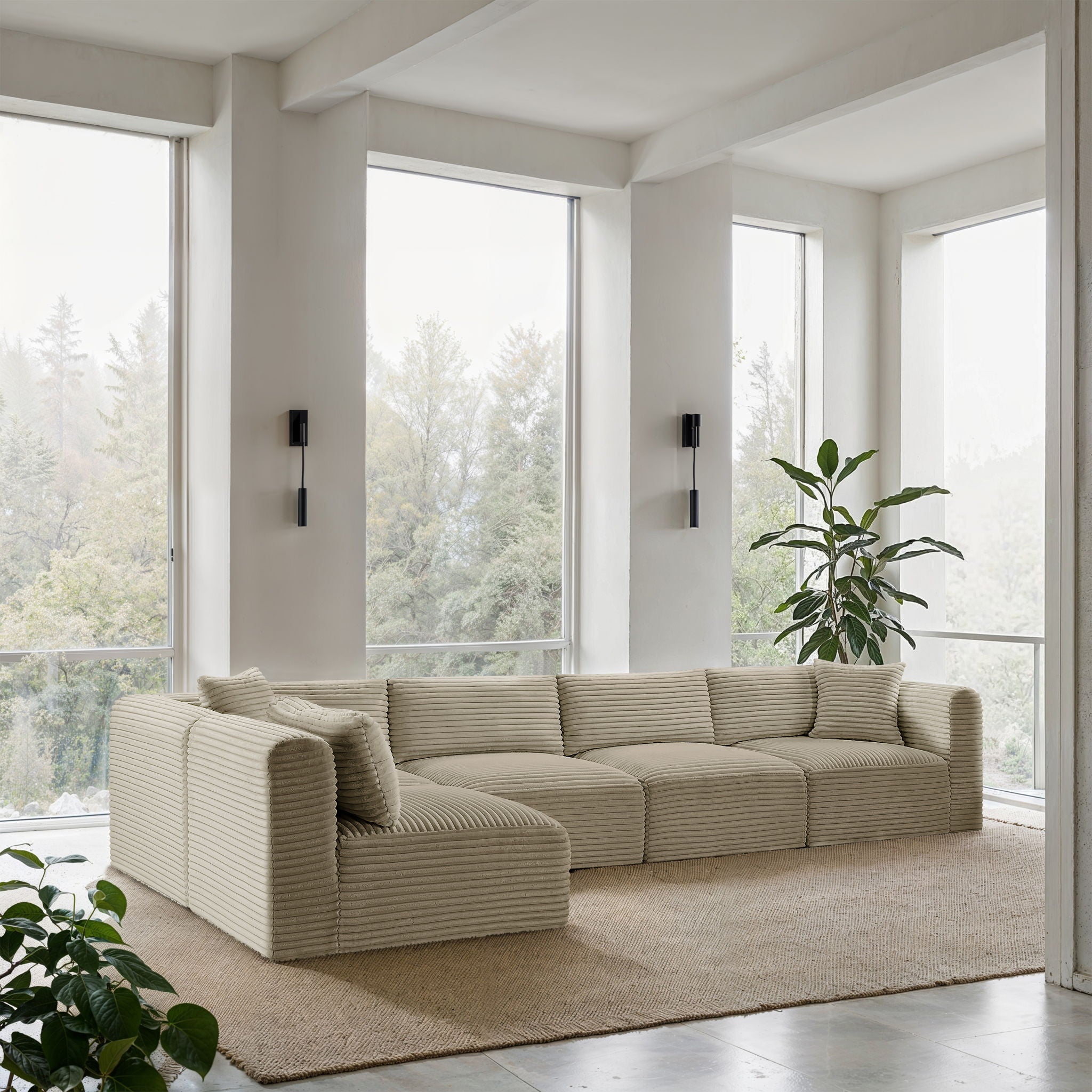 Shaggy - 5 Piece Modular Sectional