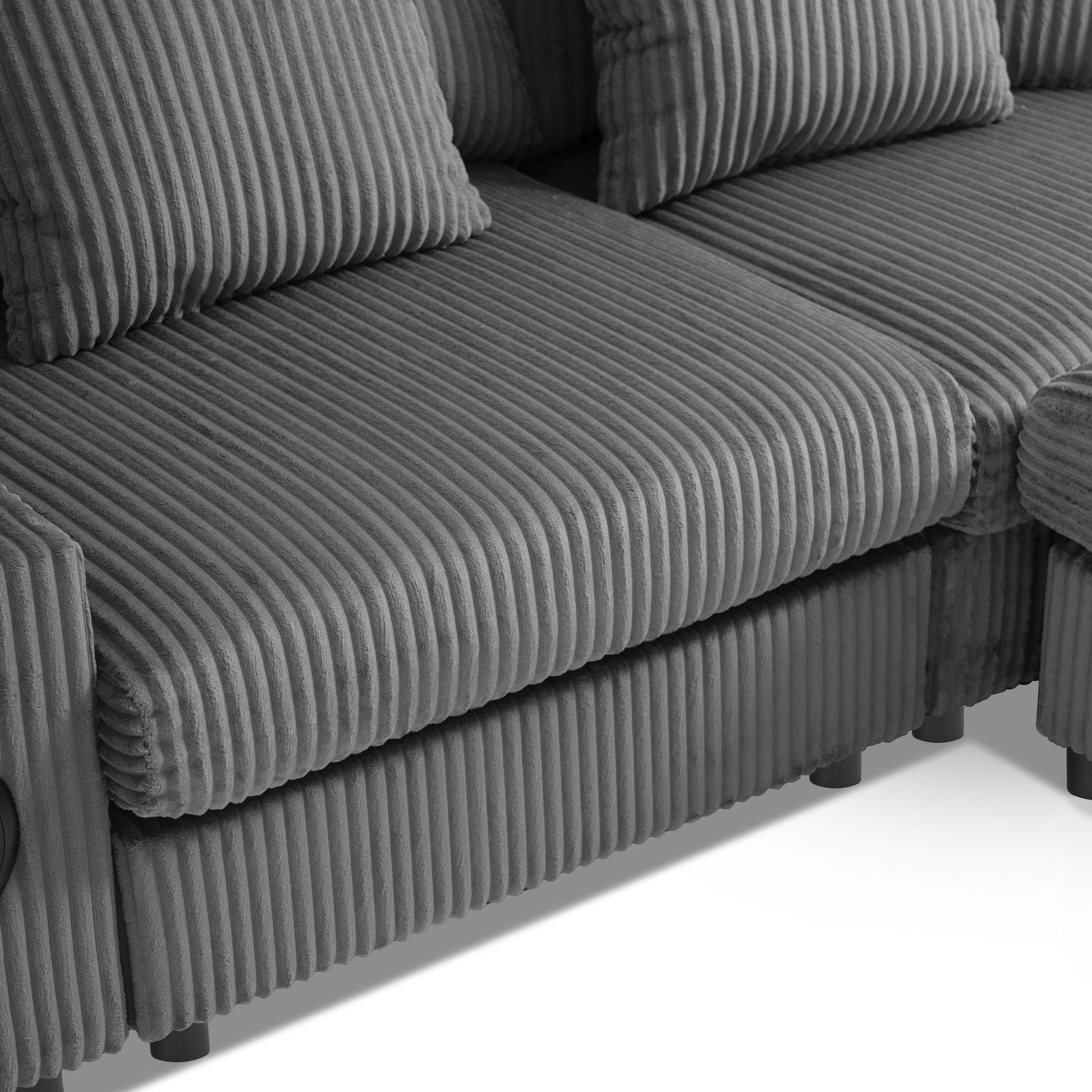 Sectional With Bluetooth Speakers L Shaped Couch With Console USB Charger, Cup Holders Storage Ottoman Deep And Wide Seat Cloud Sofa - Best Buy Furniture