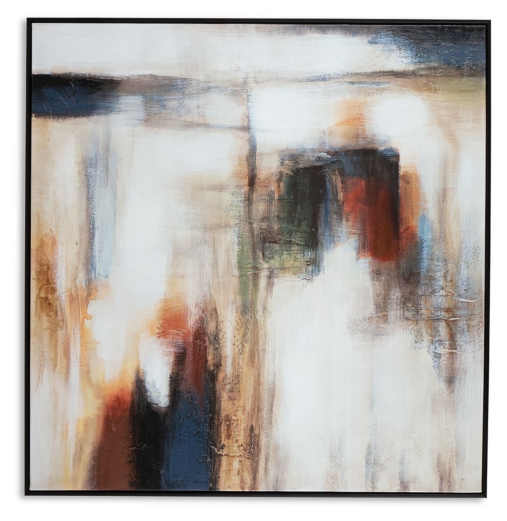 Pigeonford - Wall Art - White / Teal / Gold - Best Buy Furniture