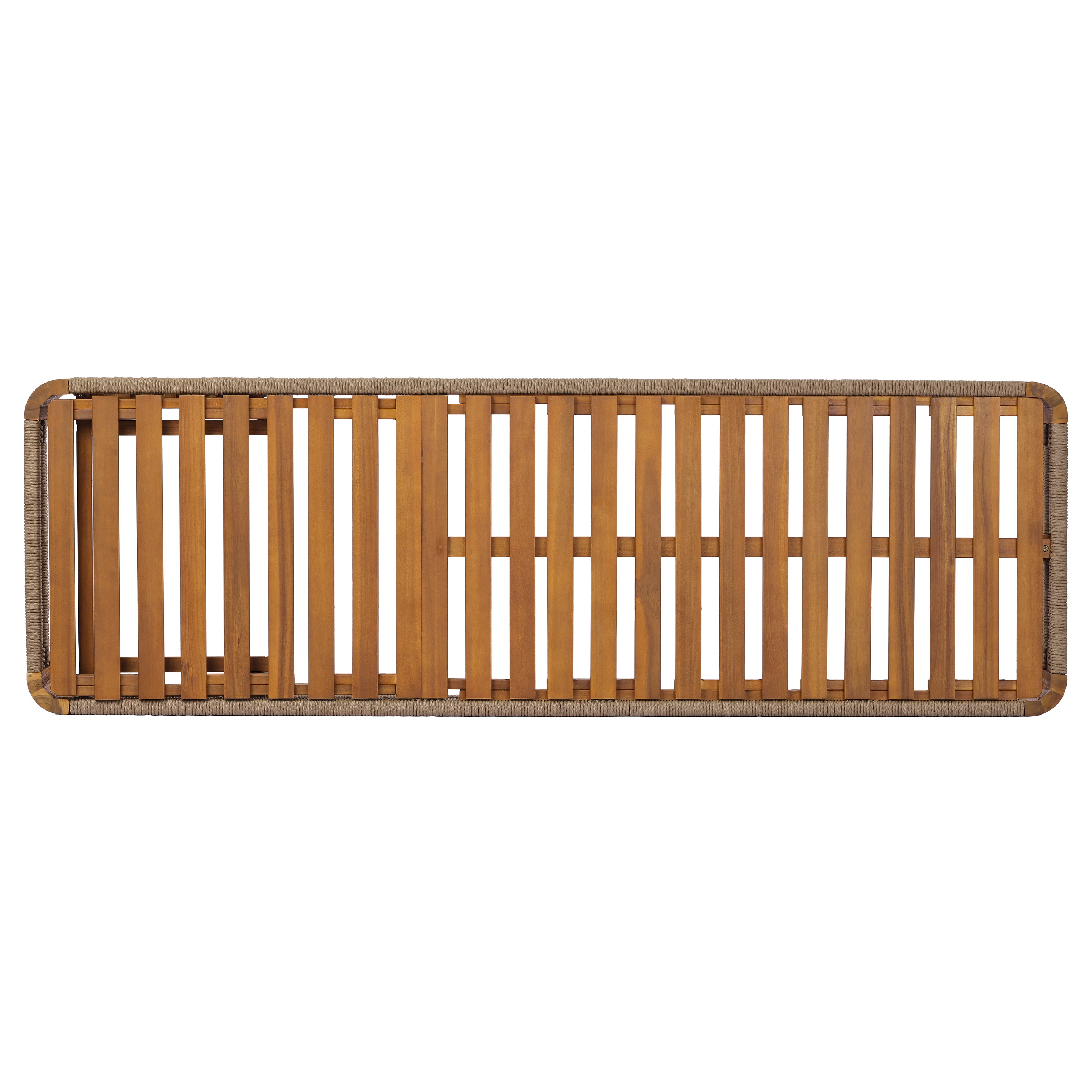 Acacia Wood Outdoor Chaise Lounge with Adjustable Backrest