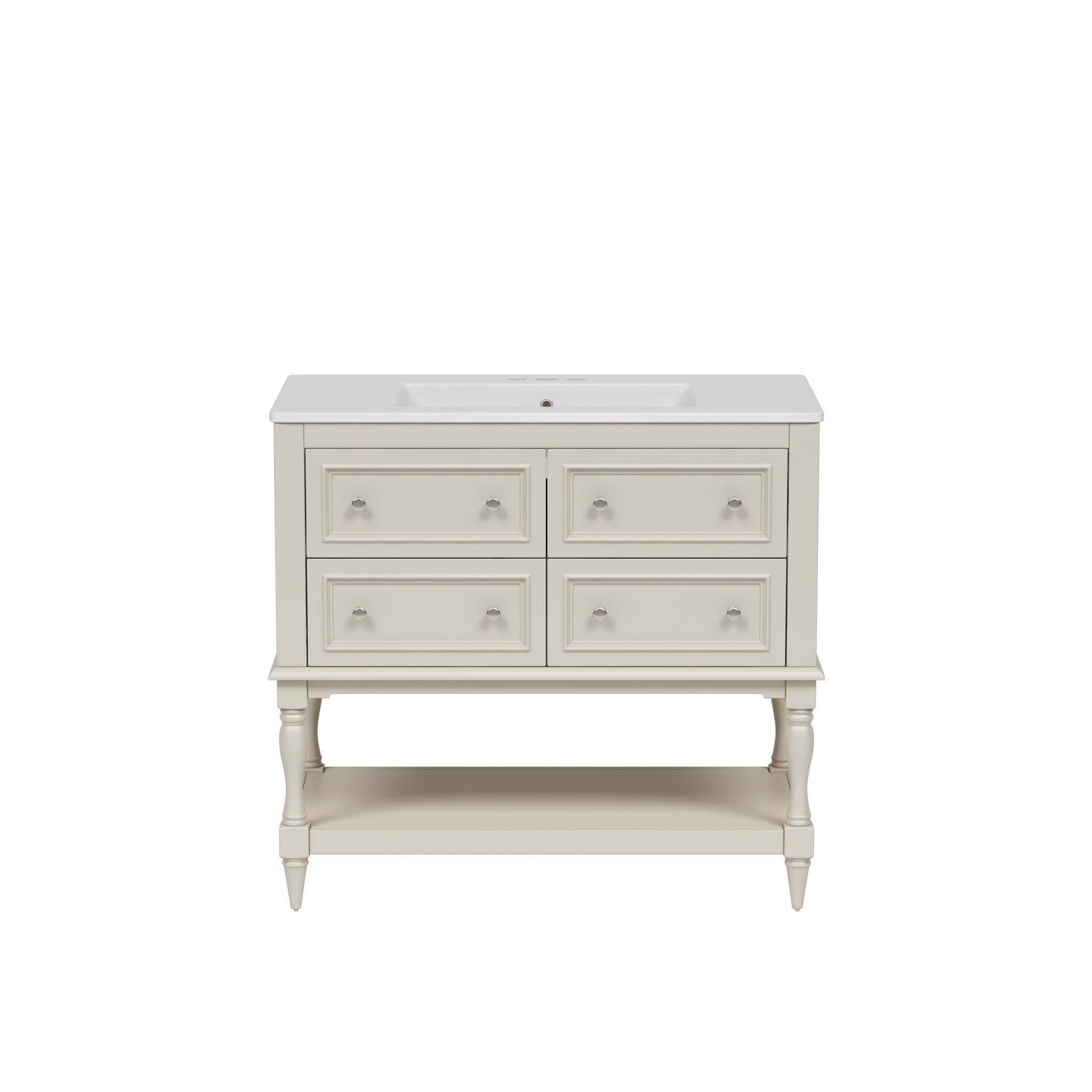 Bathroom Vanity With Medicine Cabinet, Storage Cabinet With 4 Drawers, Adjustable Shelf Mirror