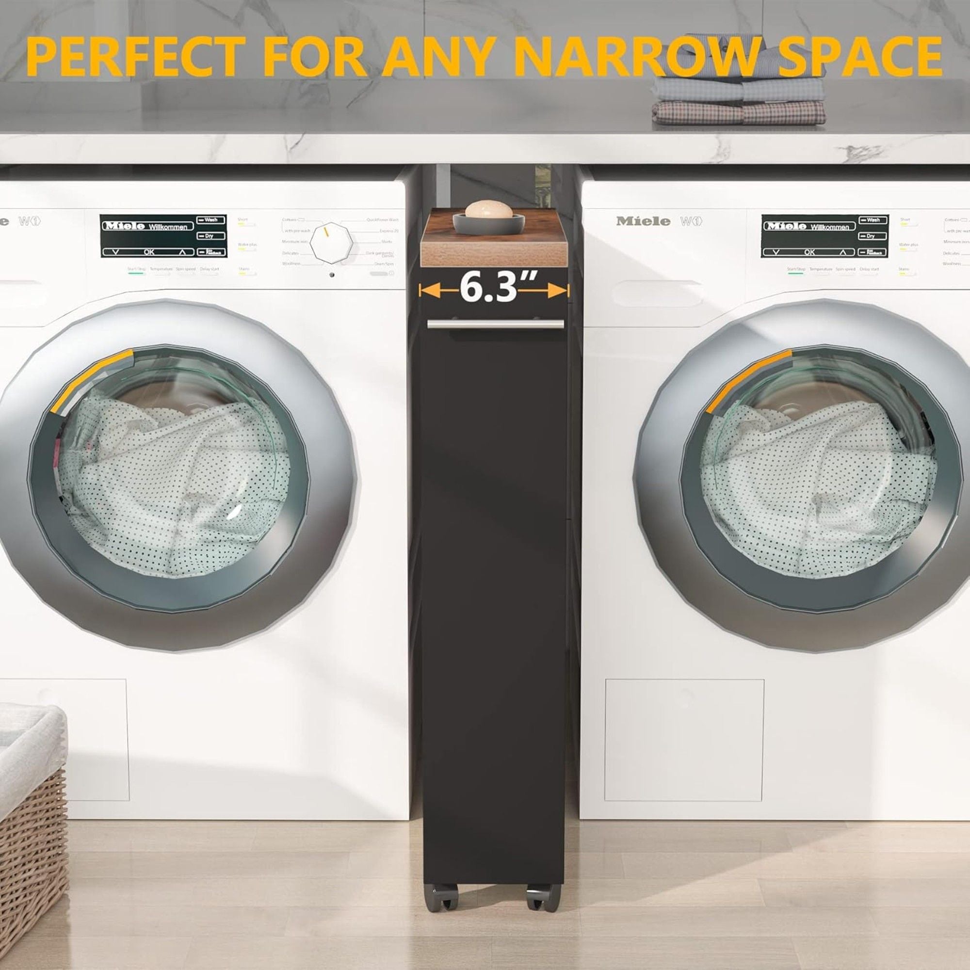 4 Tier Narrow Rolling Kitchen Slim Storage Cart