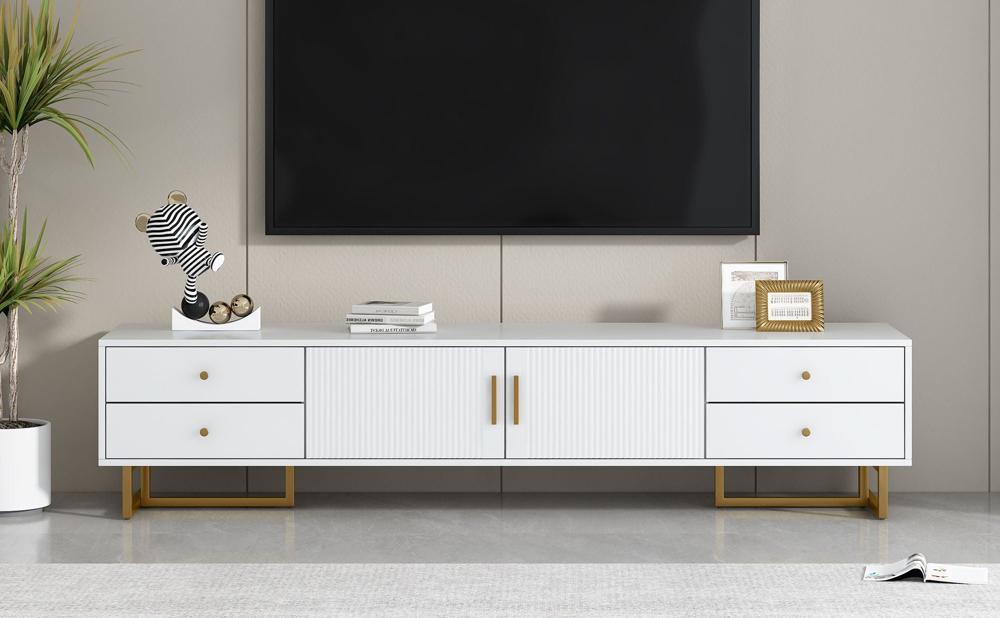 Modern TV Stand With Storage, TV Console Cabinet