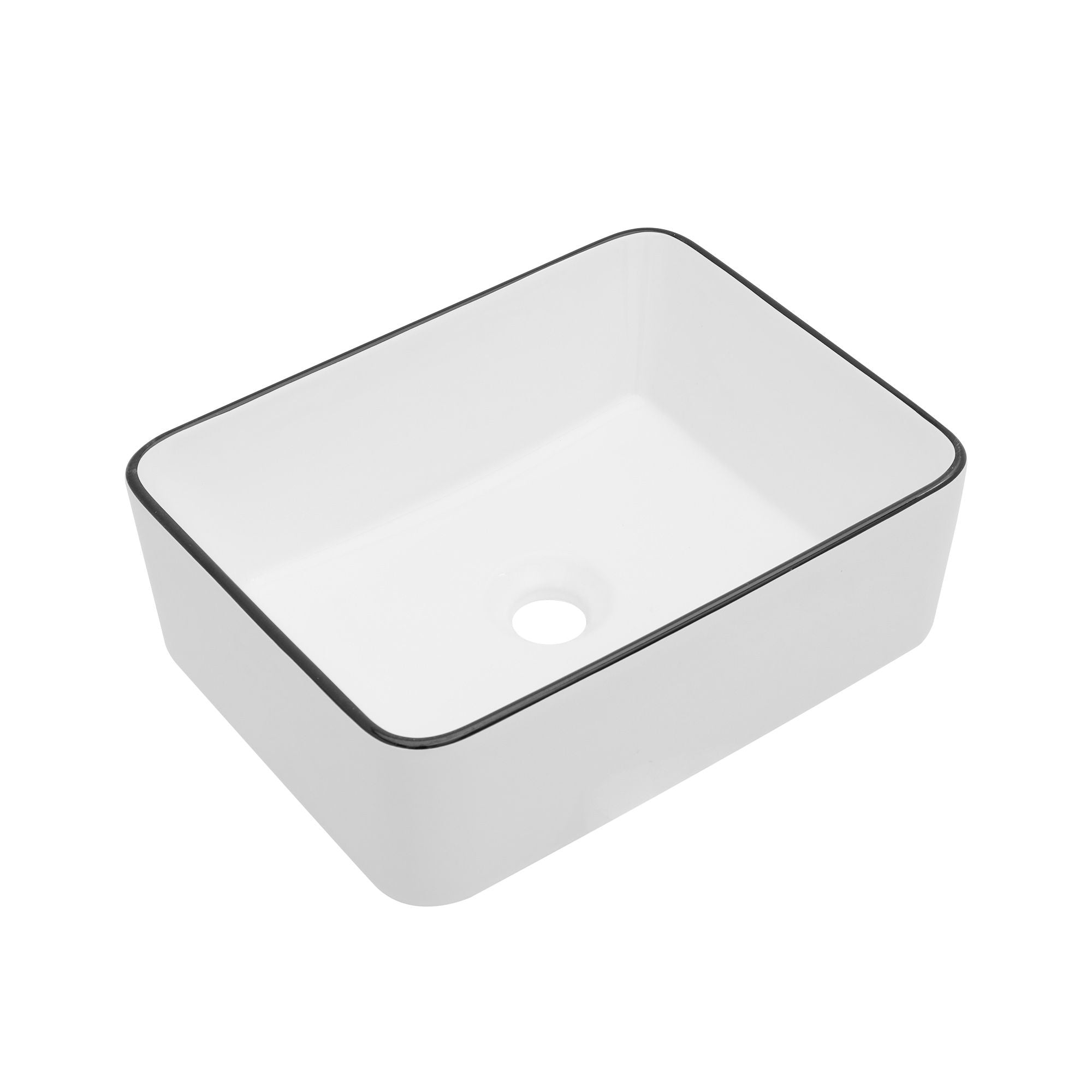 Modern European Style Ceramic Rectangular Vessel Bathroom Sink