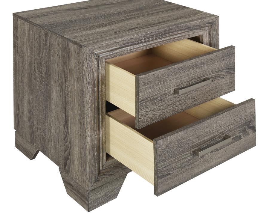 Wright - 2-Drawer Nightstand Bedside Table - Brown Oak - Best Buy Furniture