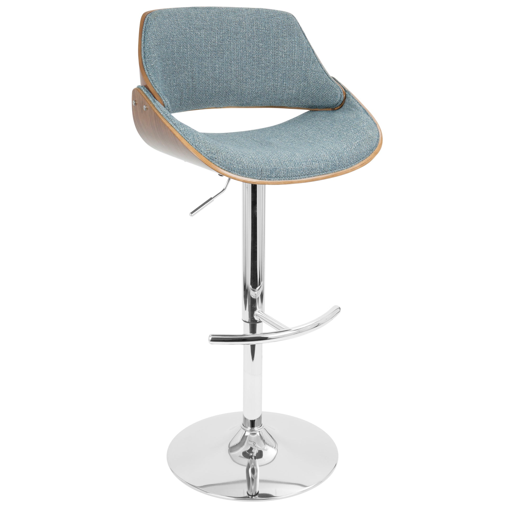 Fabrizzi - Mid Century Modern Adjustable Barstool With Swivel With Rounded T Footrest (Set of 3) - Best Buy Furniture