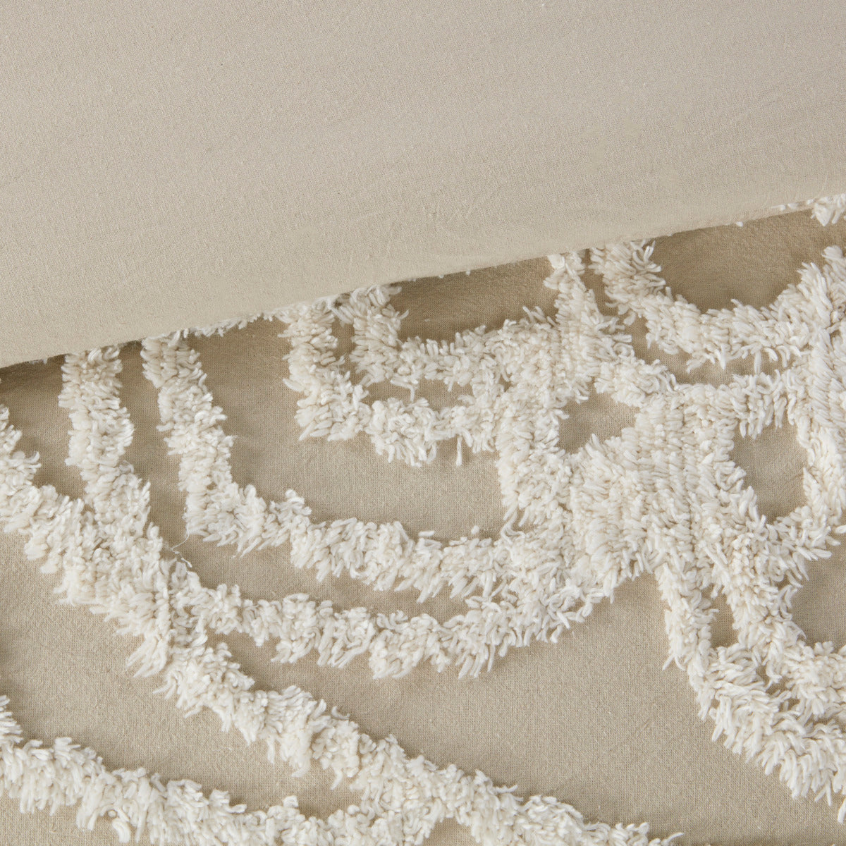 Full/Queen 3 Piece Tufted Cotton Duvet Cover Set