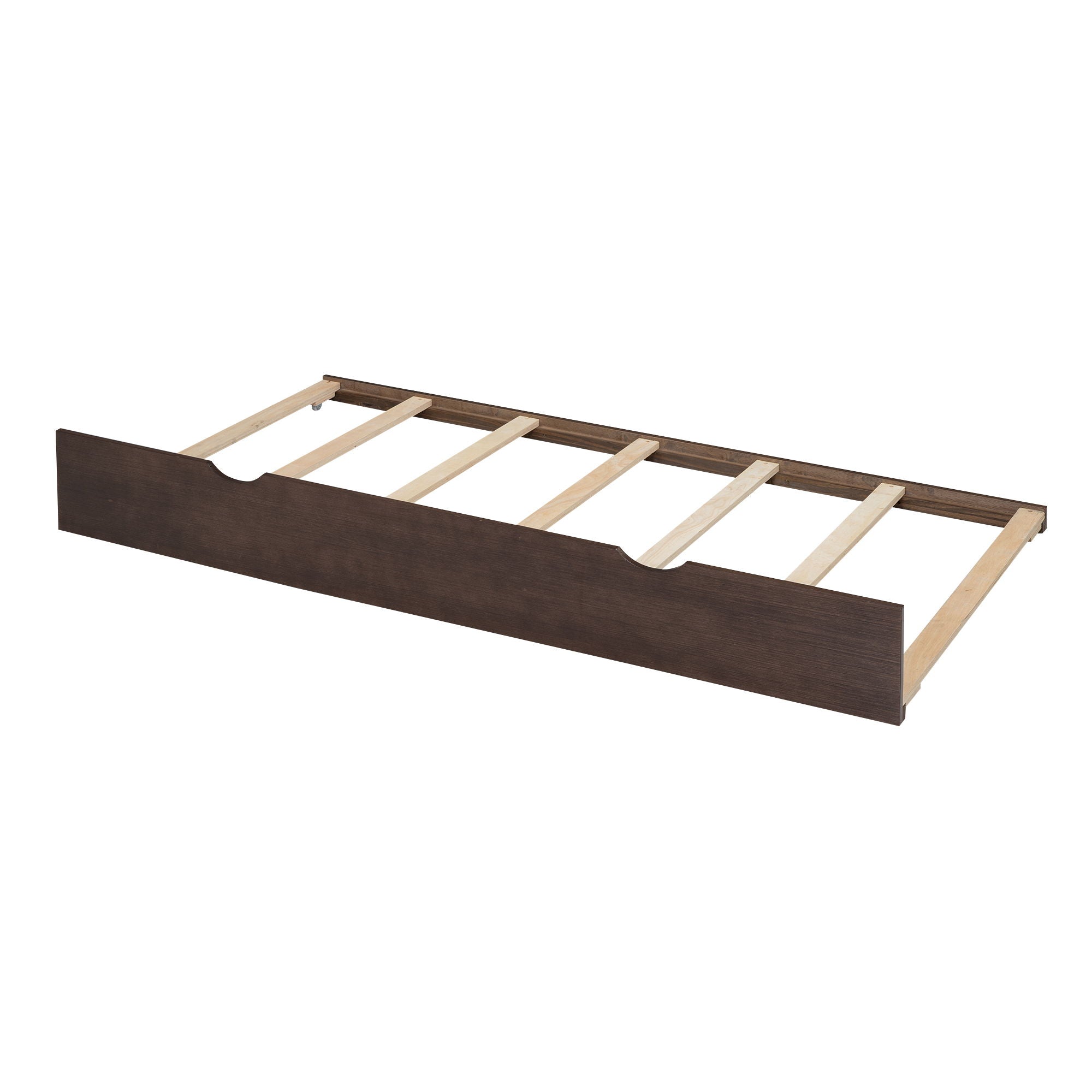 Storage Platform Bed With Pull Out Shelves, Trundle, And 2 Drawers