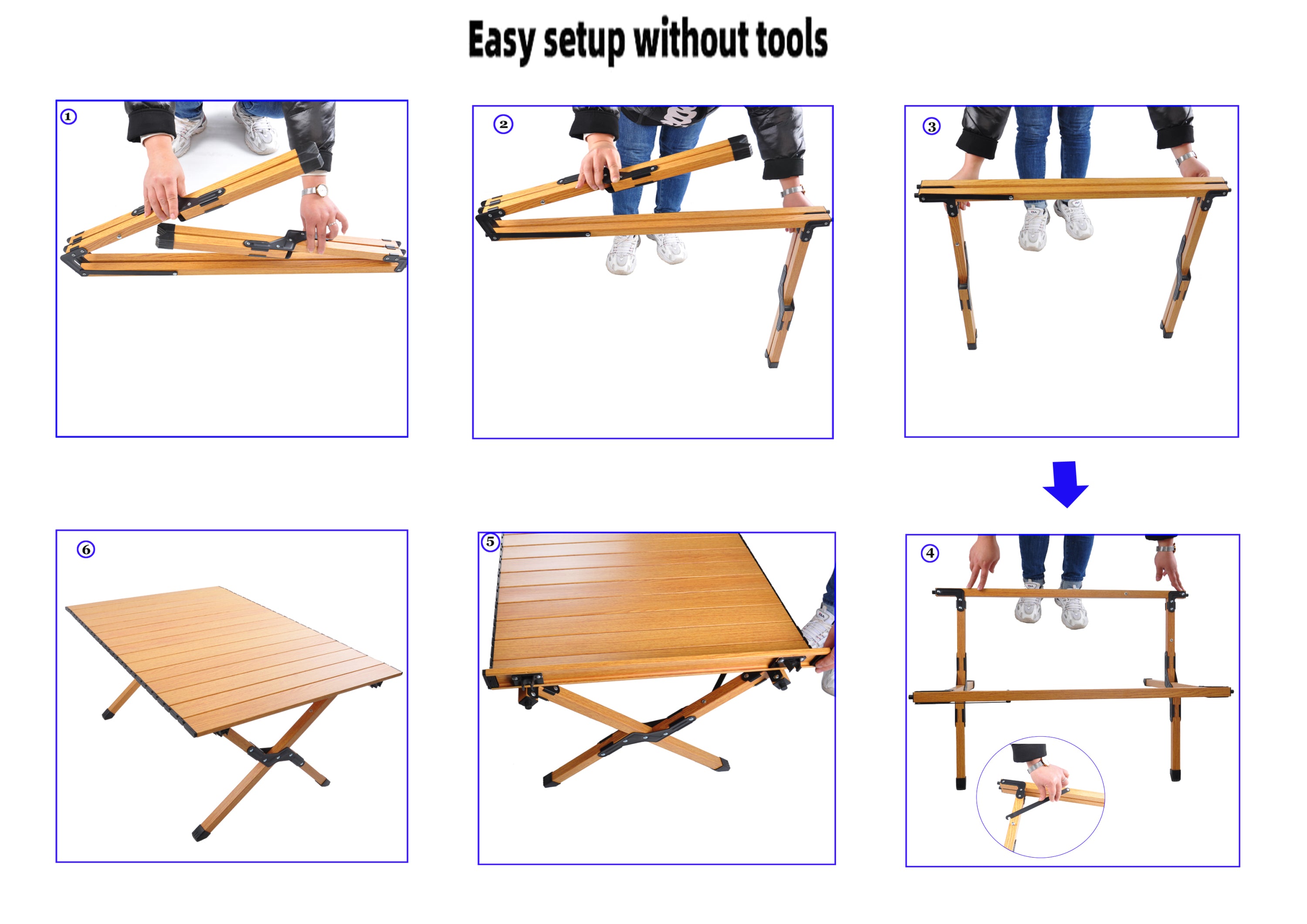 Portable picnic table, rollable aluminum alloy table top with folding solid X-shaped frame ZB1001MW - Best Buy Furniture