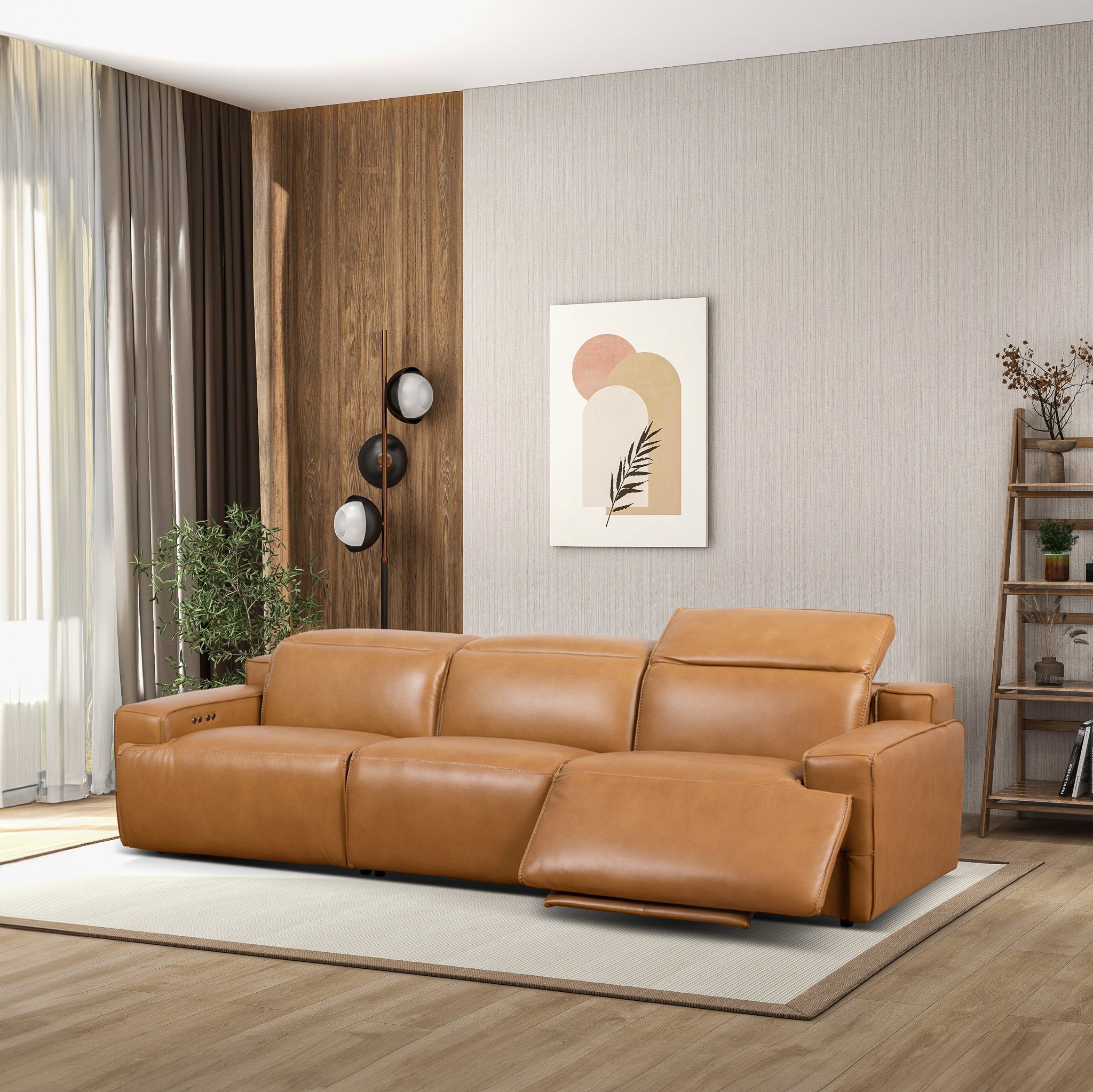 Urbana - Triple Power Recliner Sofa - Tan