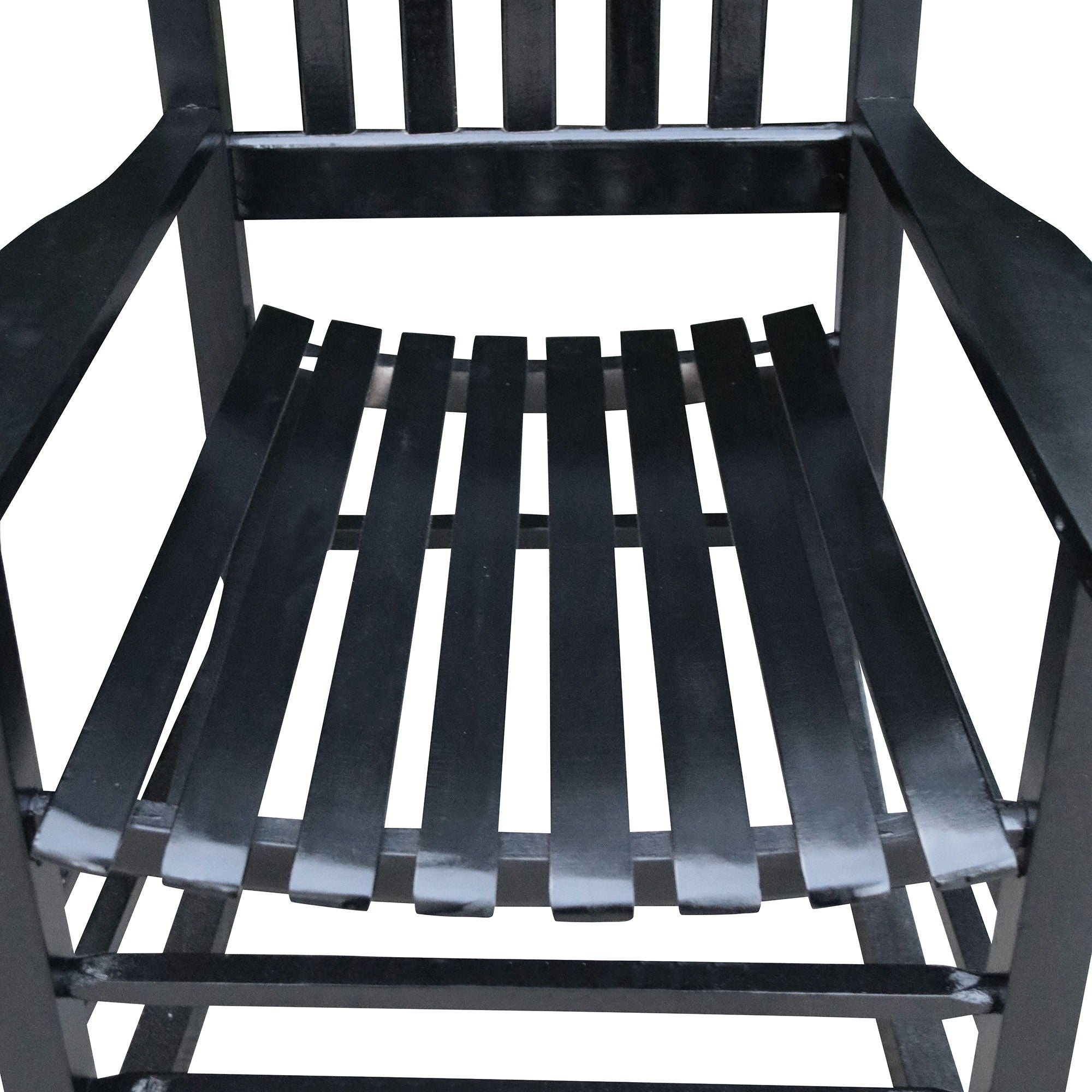Classic Wooden Porch Rocker Chair White Populus Wood Comfortable Design