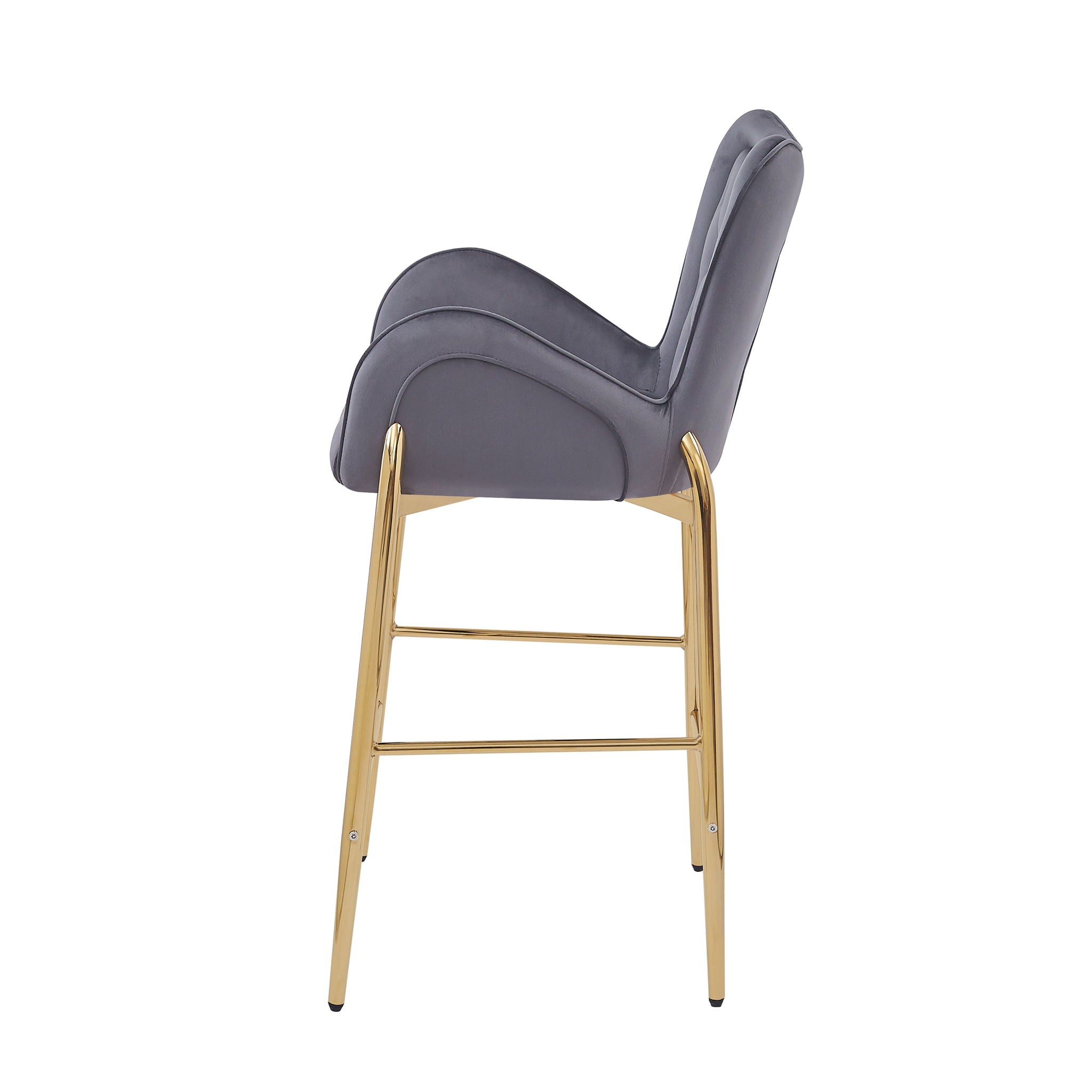 Velvet Fabric Counter Height Bar Stools (Set of 2)