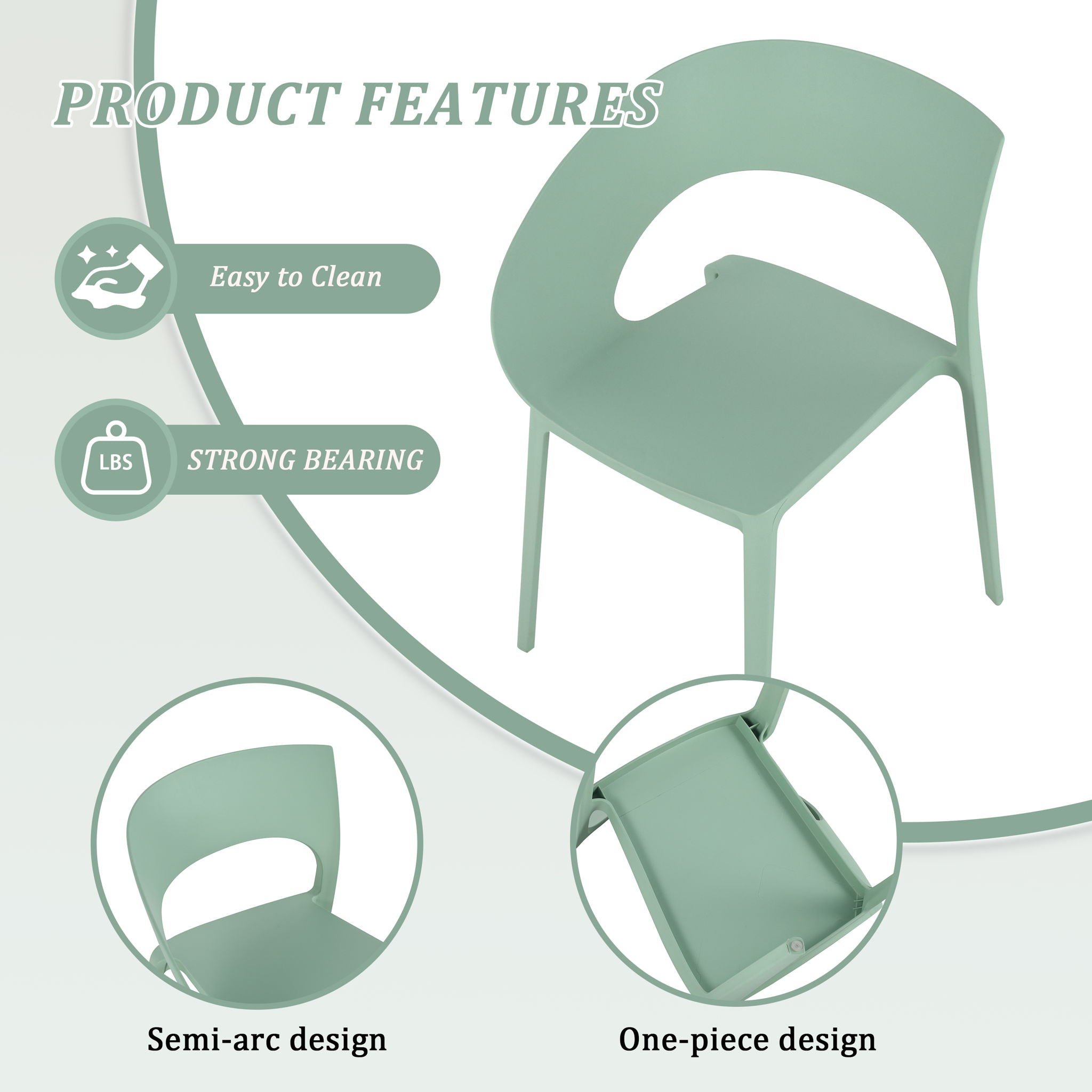 4 Piece Set Of Modern Designed Single Chairs With Folding Square Table