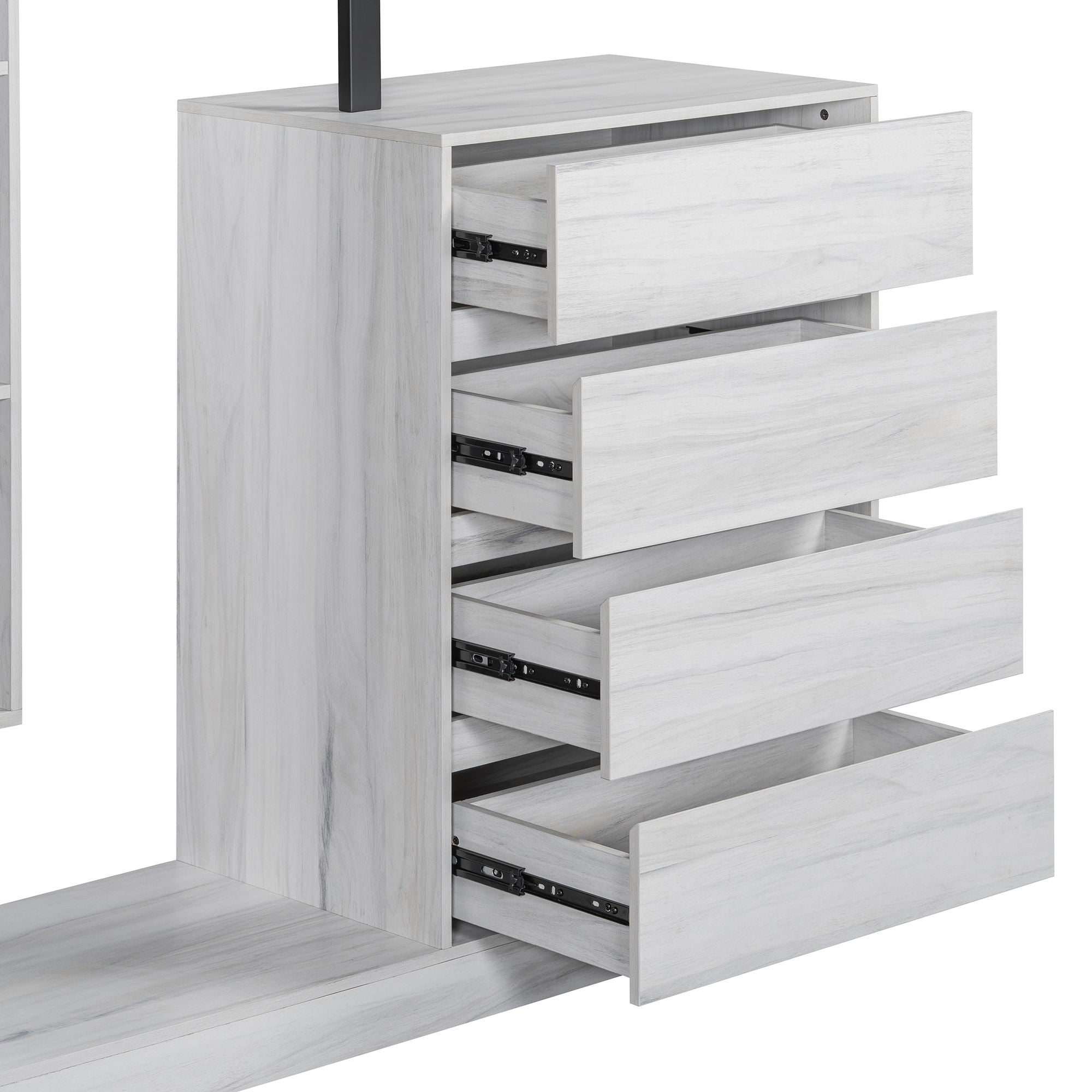 Wardrobe With 4 Drawers And 3 Shelves