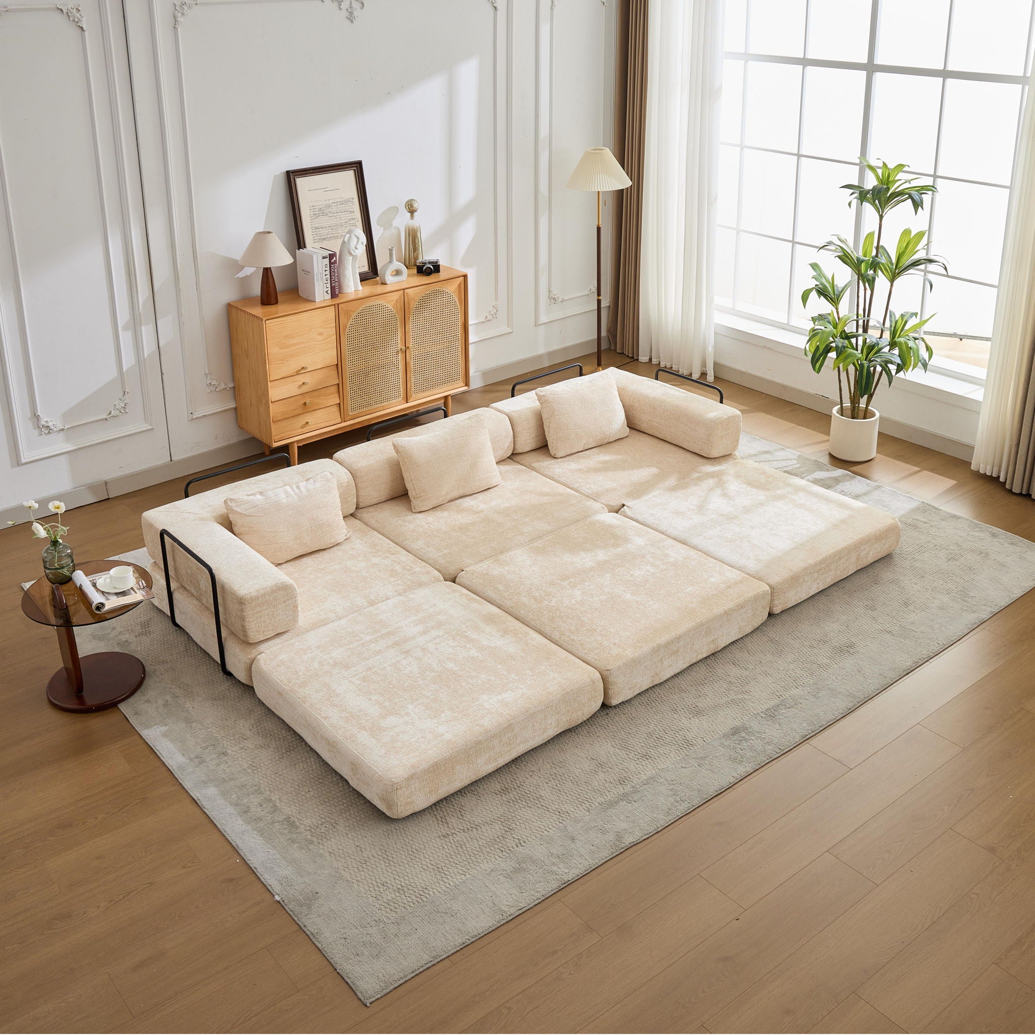 Convertible Floor Sofa Bed, Boneless Modular Sectional Sofa For Living Room