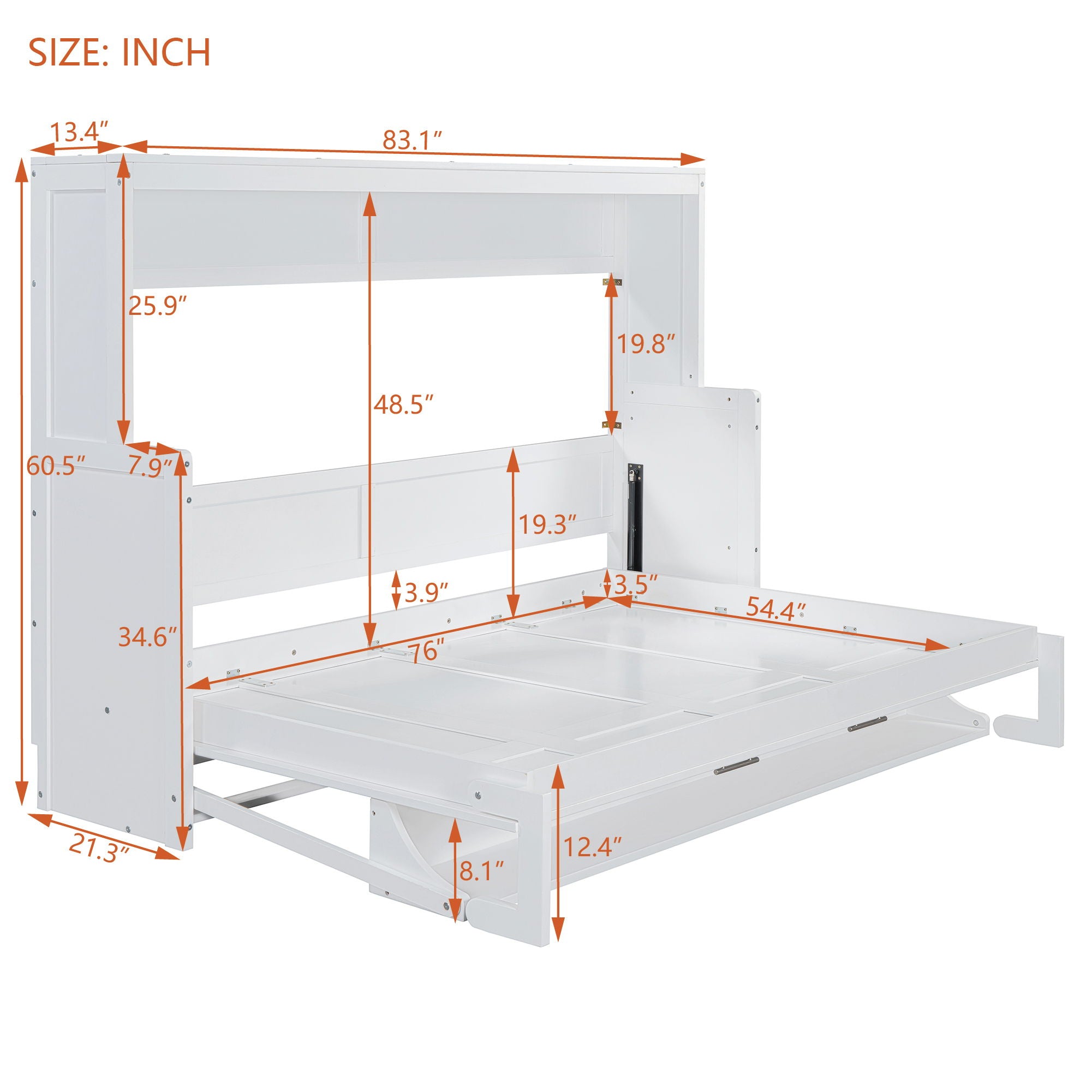 Murphy Bed With Hydraulic Lift & Desk Design