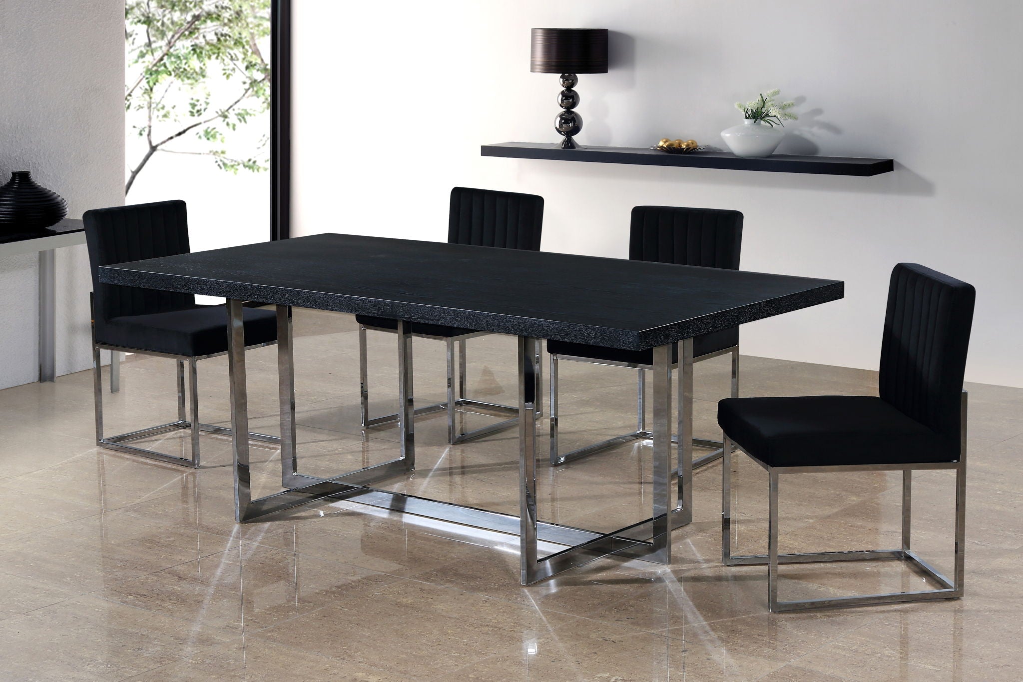 Giselle - Dining Chair with Chrome Base (Set of 2)