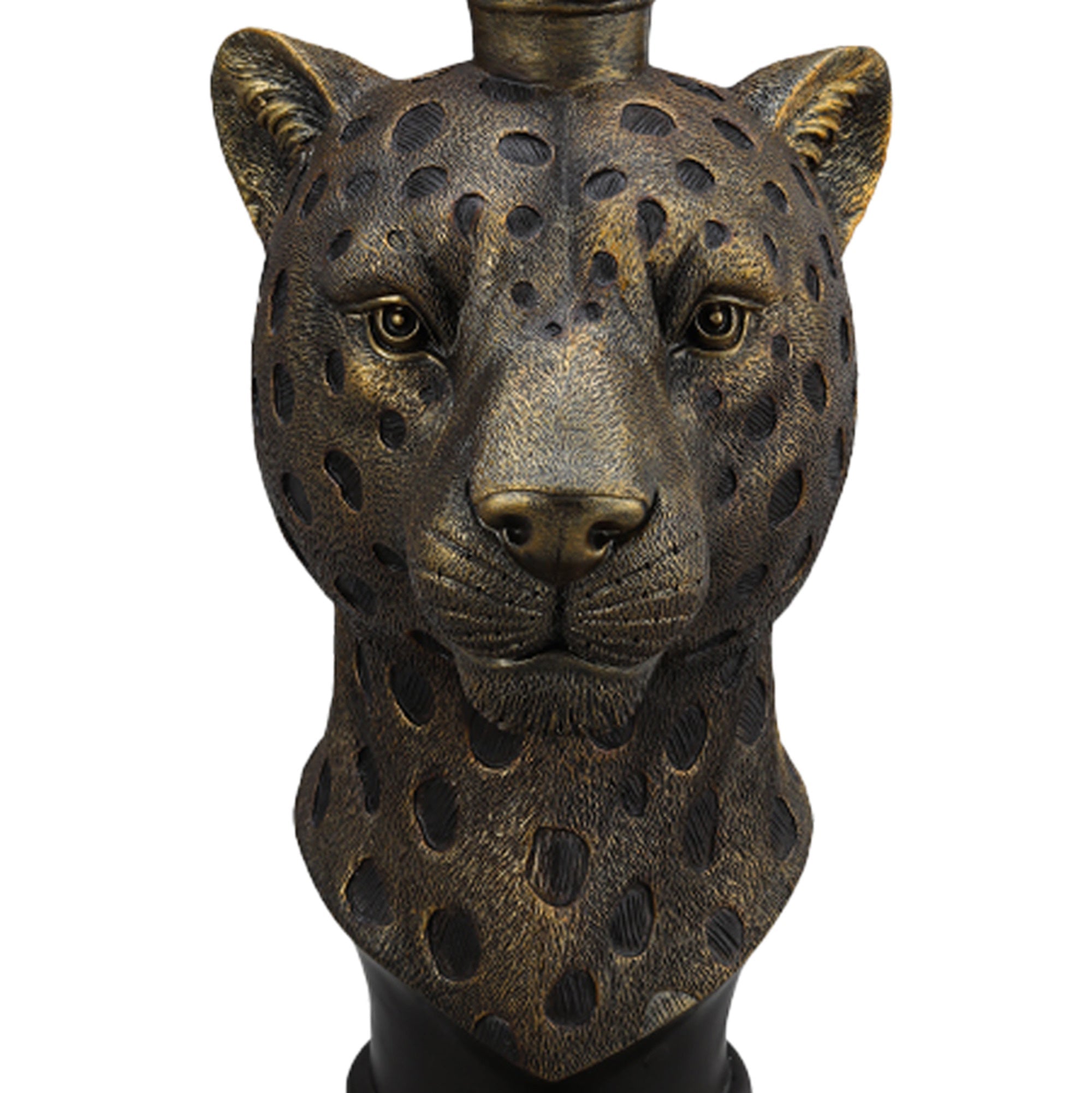 Leopard Head Accent Table Animal Statue End Table