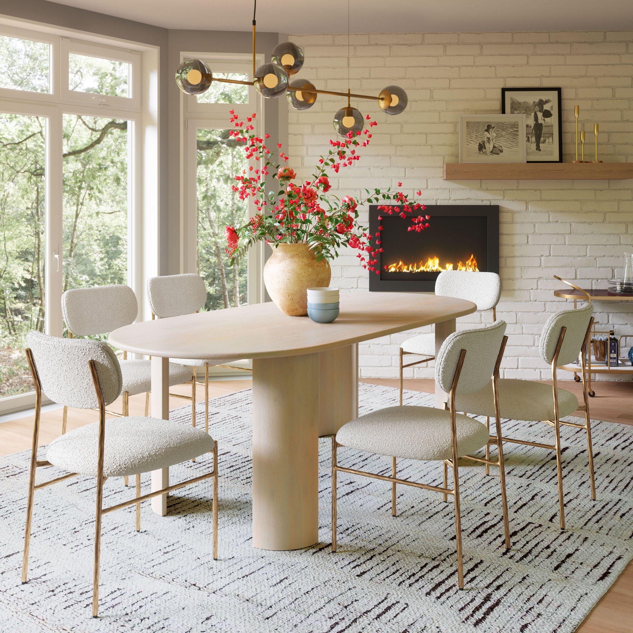 Sydhavnen - Dining Chair - Cream / Gold