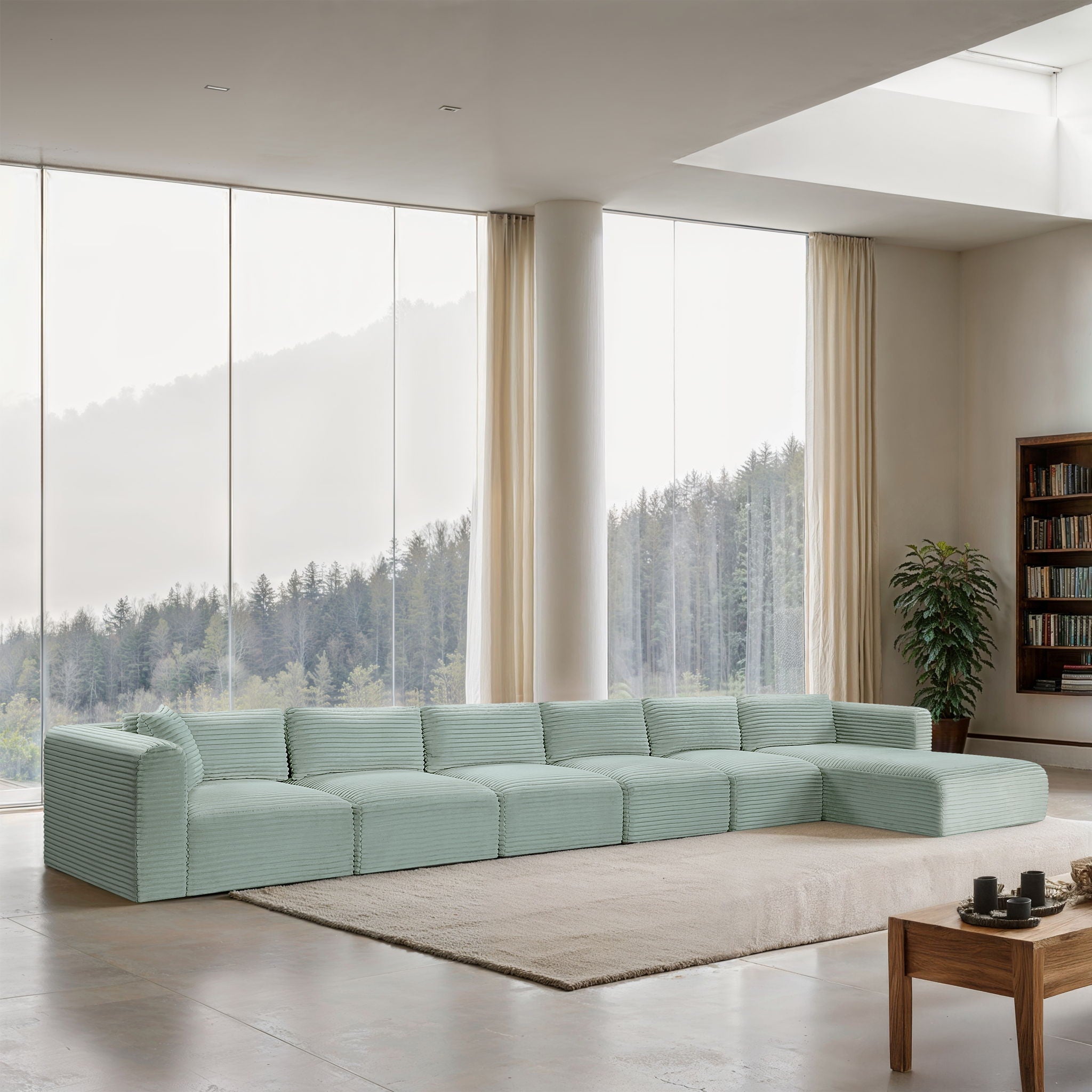Shaggy - 6 Piece Modular Sectional With Chaise