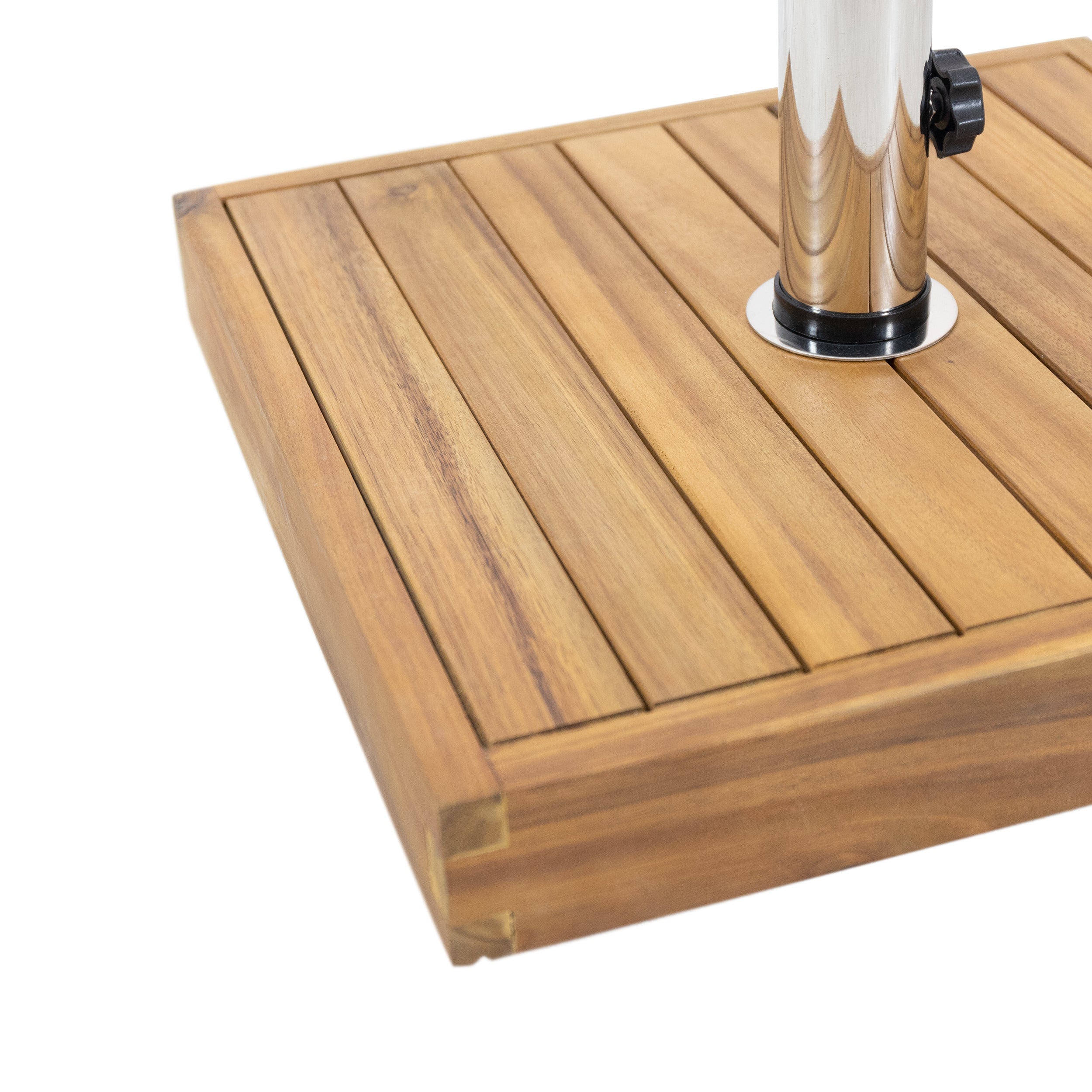 RALPH Square Umbrella Base with Teak Finish and Acacia Wood Construction
