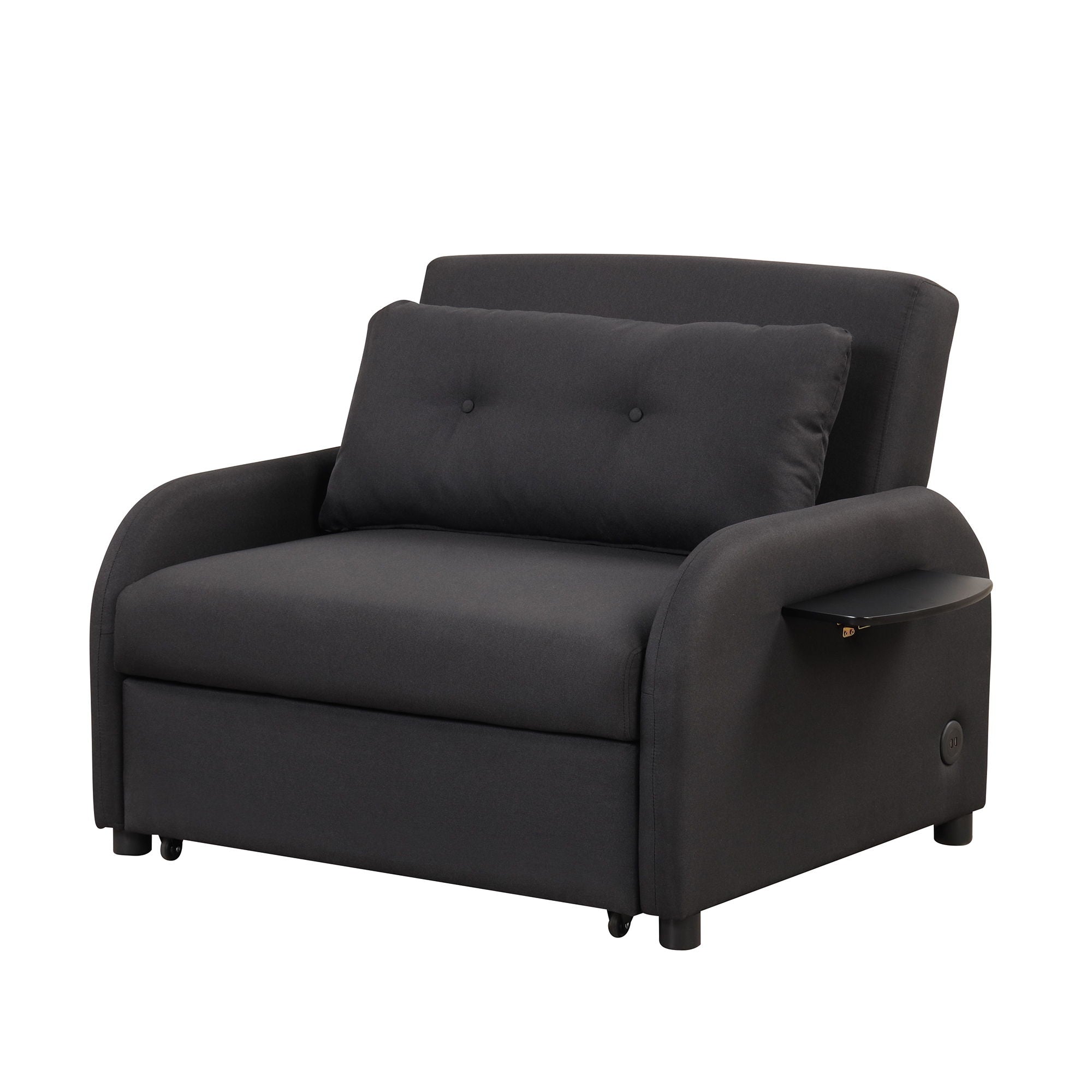 Versatile Pull Out Sofa Sleeper 3 In 1 With Wing Table & USB Charge, Compact Design