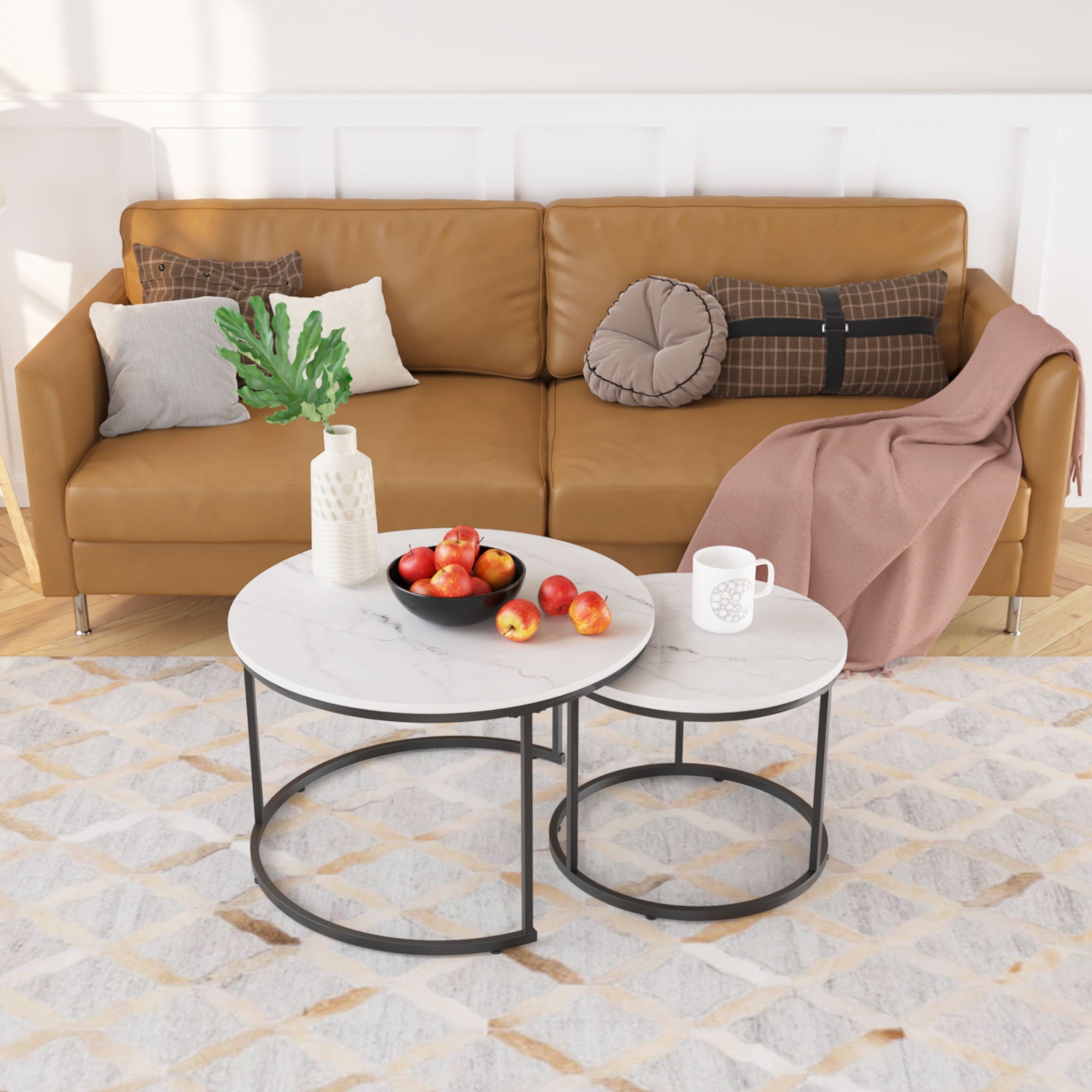 Round Nesting Coffee Table (Set of 2)