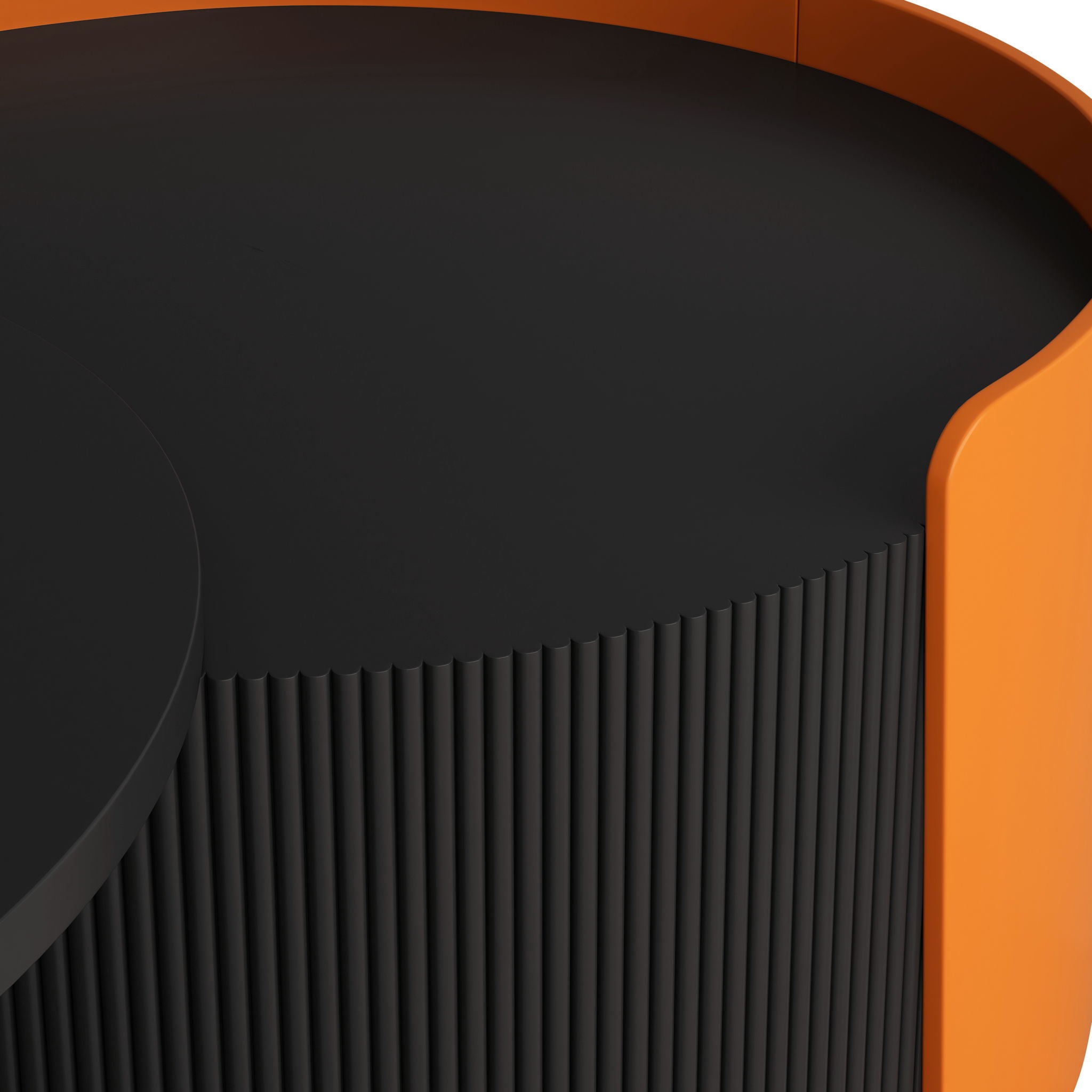 Modern Round Nesting Coffee Table With Extendable Sliding Top