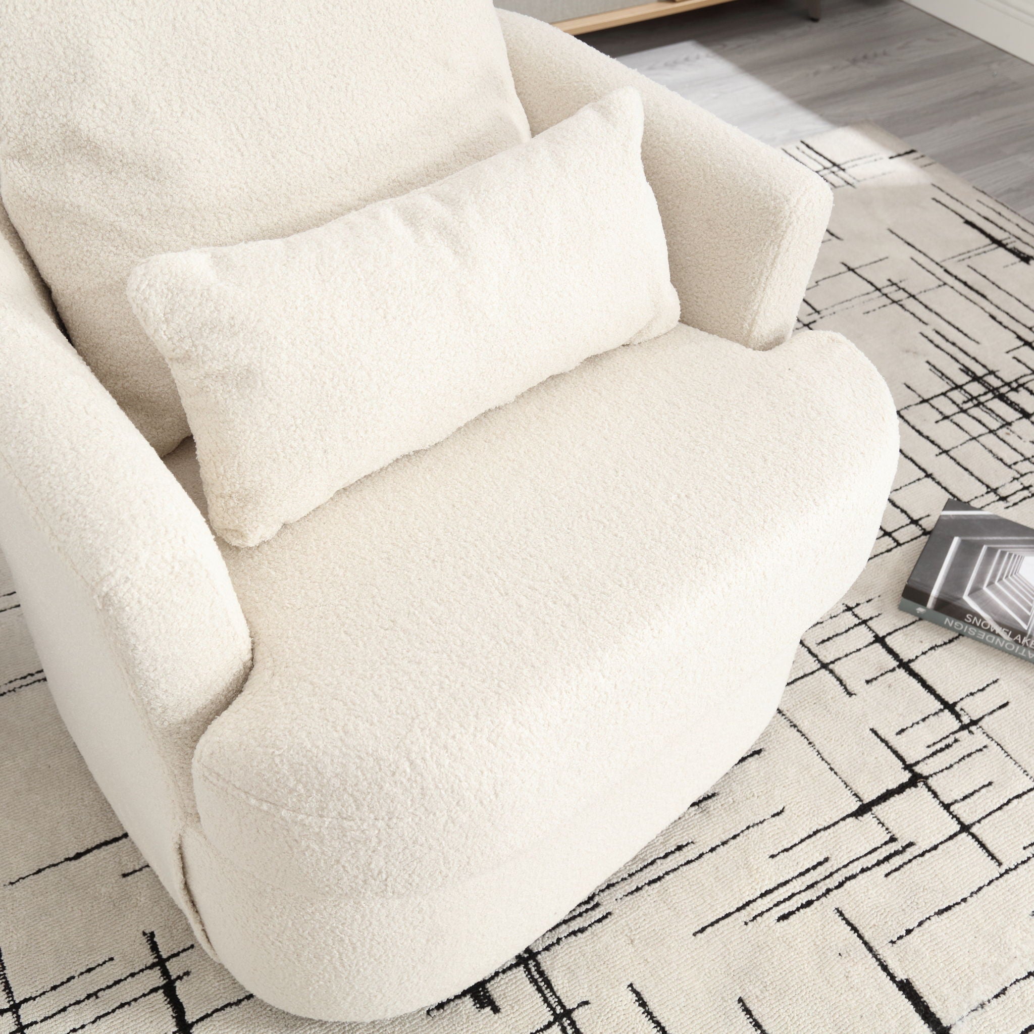 Modern Barrel Comfy Round Accent Sofa Chair, 360 Degree Swivel