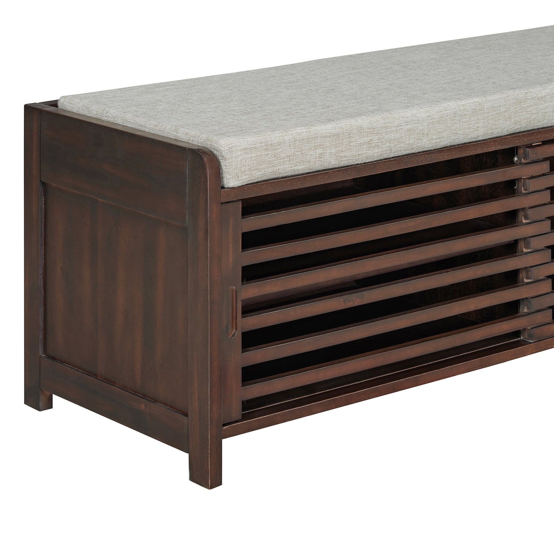 Shoe Bench with Storage and Cushion (Espresso) - Best Buy Furniture