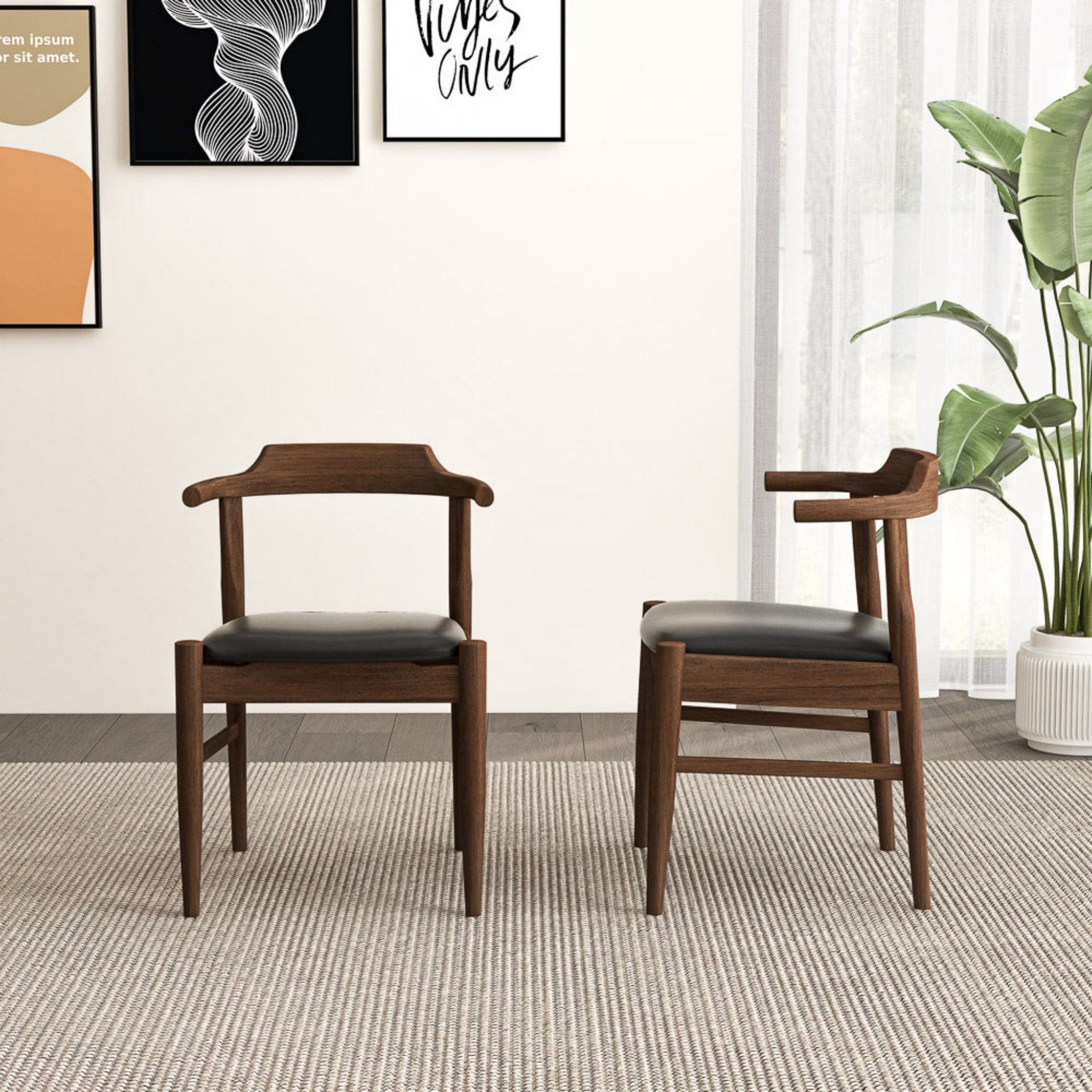 Damian - Mid-Century Solid Wood Dining Chair