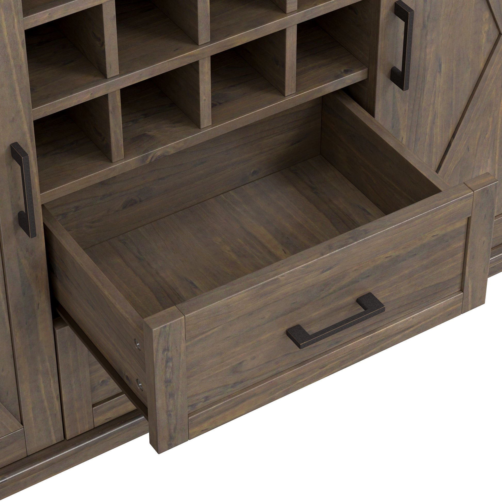 Ela - Sideboard With Wine Storage - Smoky Brown - Best Buy Furniture