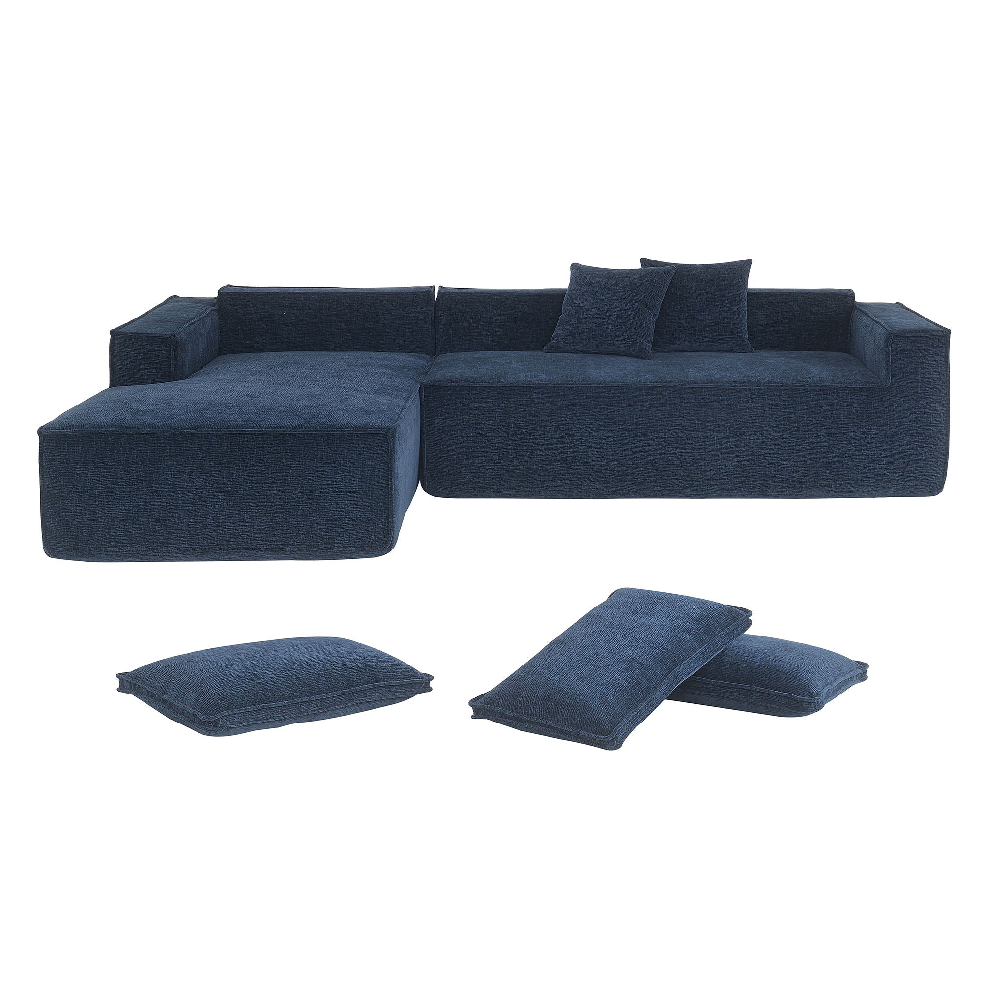 Free Combination Minimalist Style Modular Sectional, Wrinkle Resistant Couch Set L Shaped Compressed Sofa For Living Room