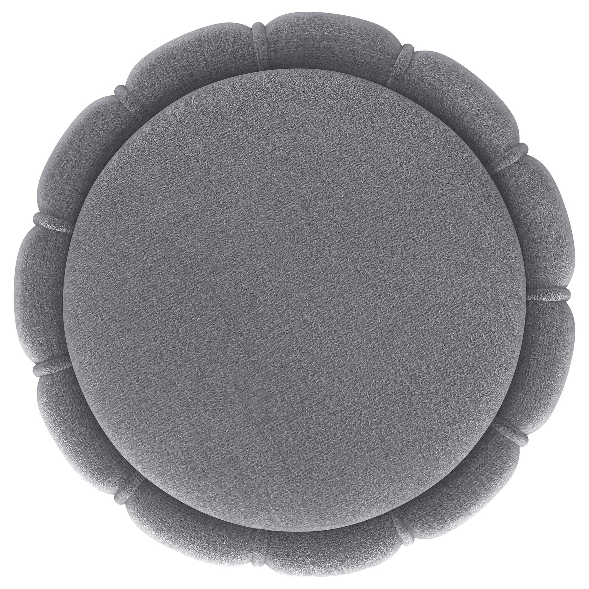 Round Upholstered Ottoman Pouf With Velvety Soft Upholstery - Best Buy Furniture