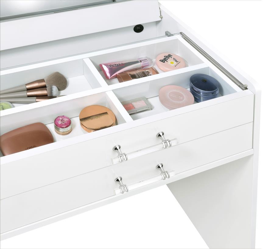 Danbury - 3-Drawer Makeup Vanity & Stool Set