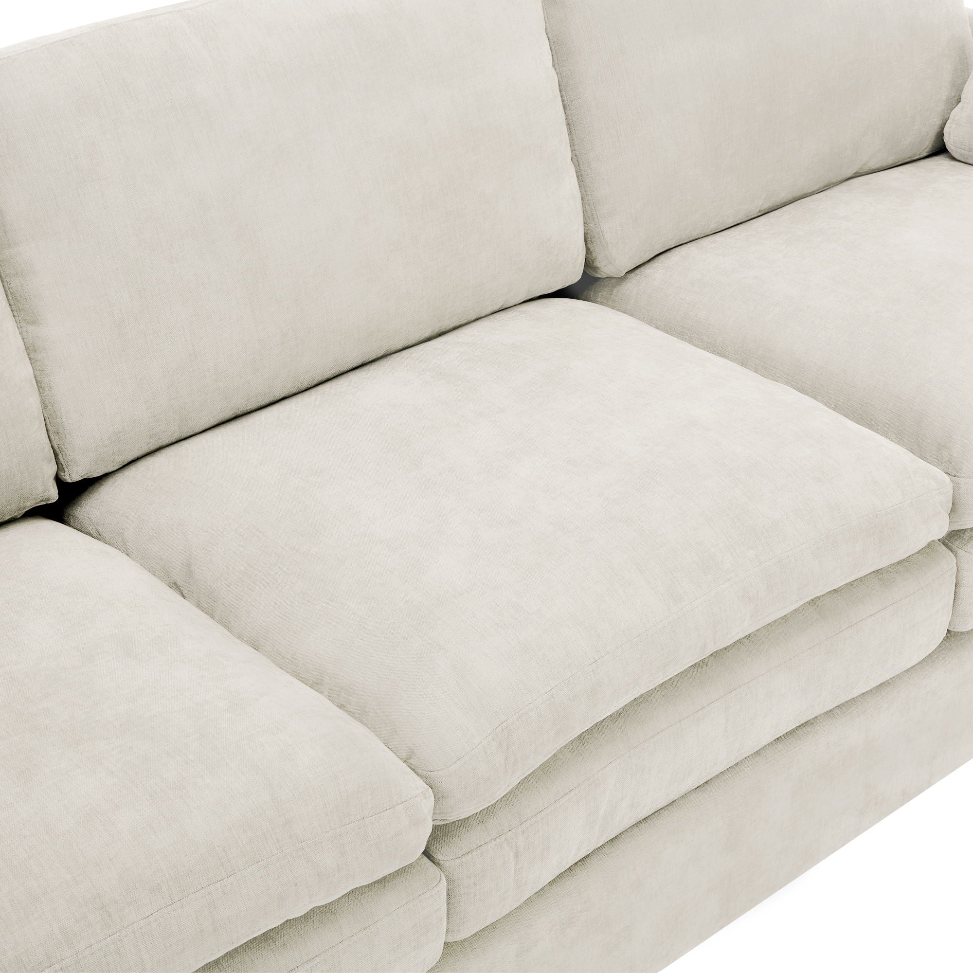 Cozy Upholstered 3 Seater Sofa With Double Cushion