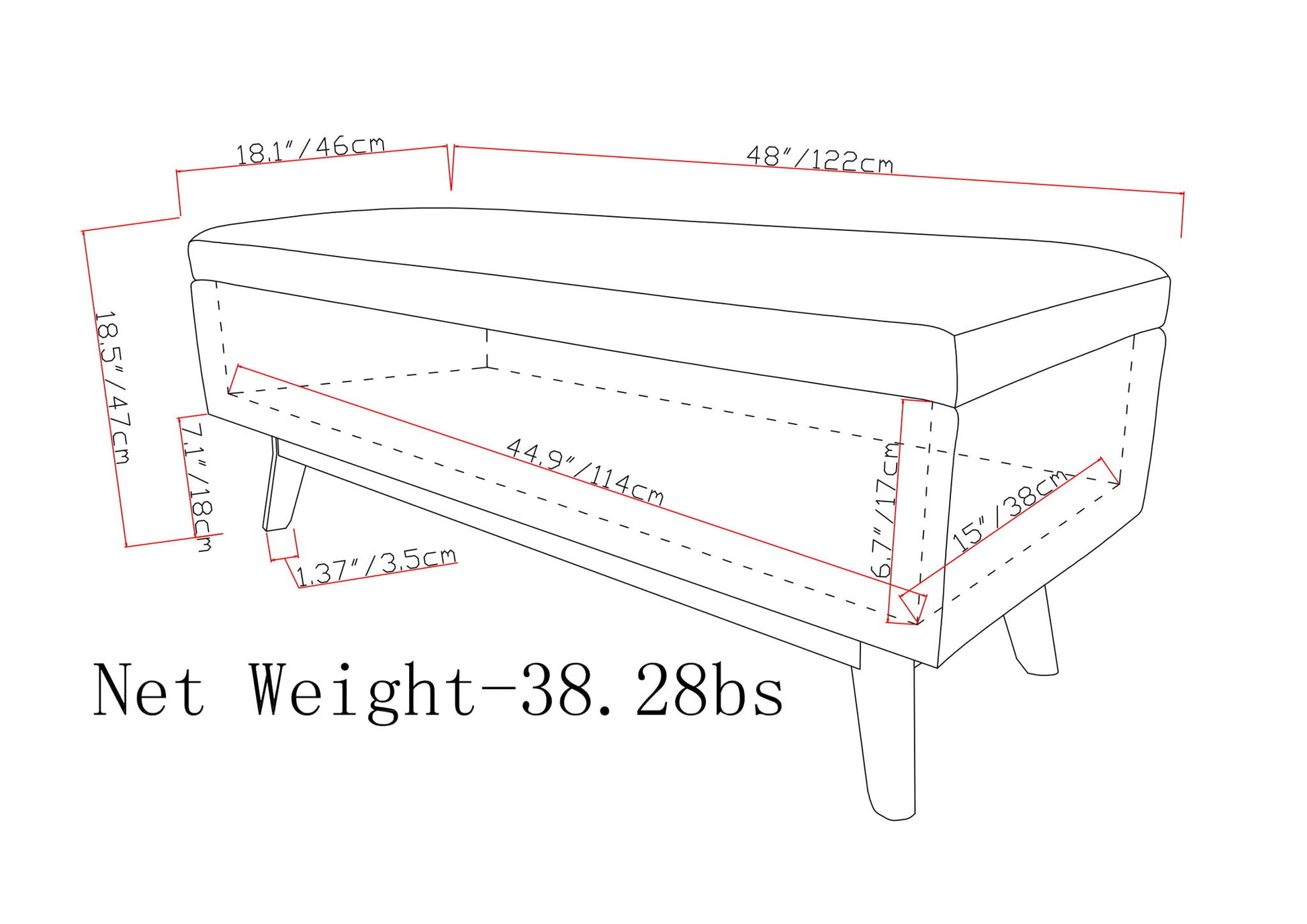 Owen - Rectangular Storage Ottoman - Midnight Black - Best Buy Furniture