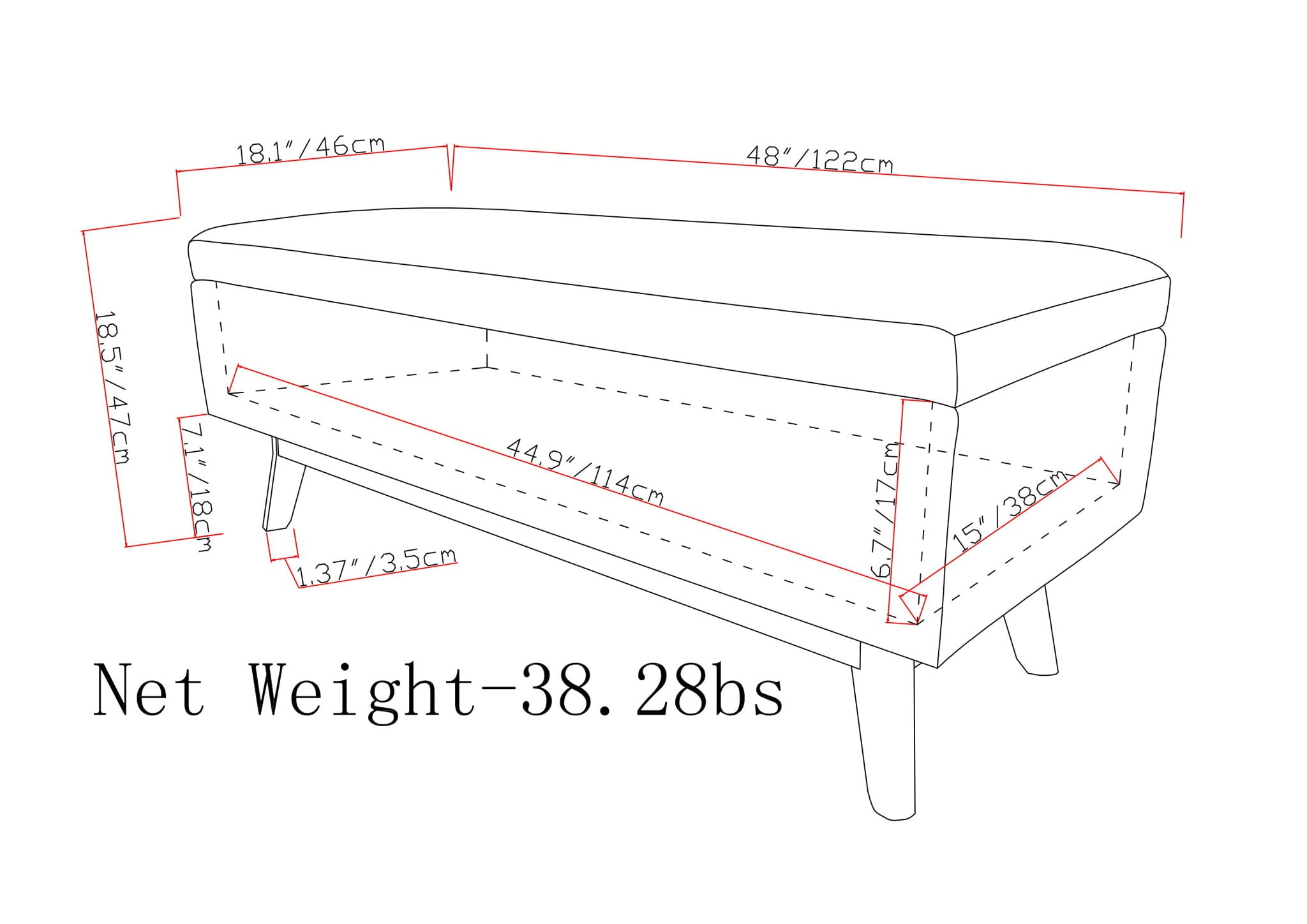 Owen - Rectangular Storage Ottoman - Midnight Black - Best Buy Furniture