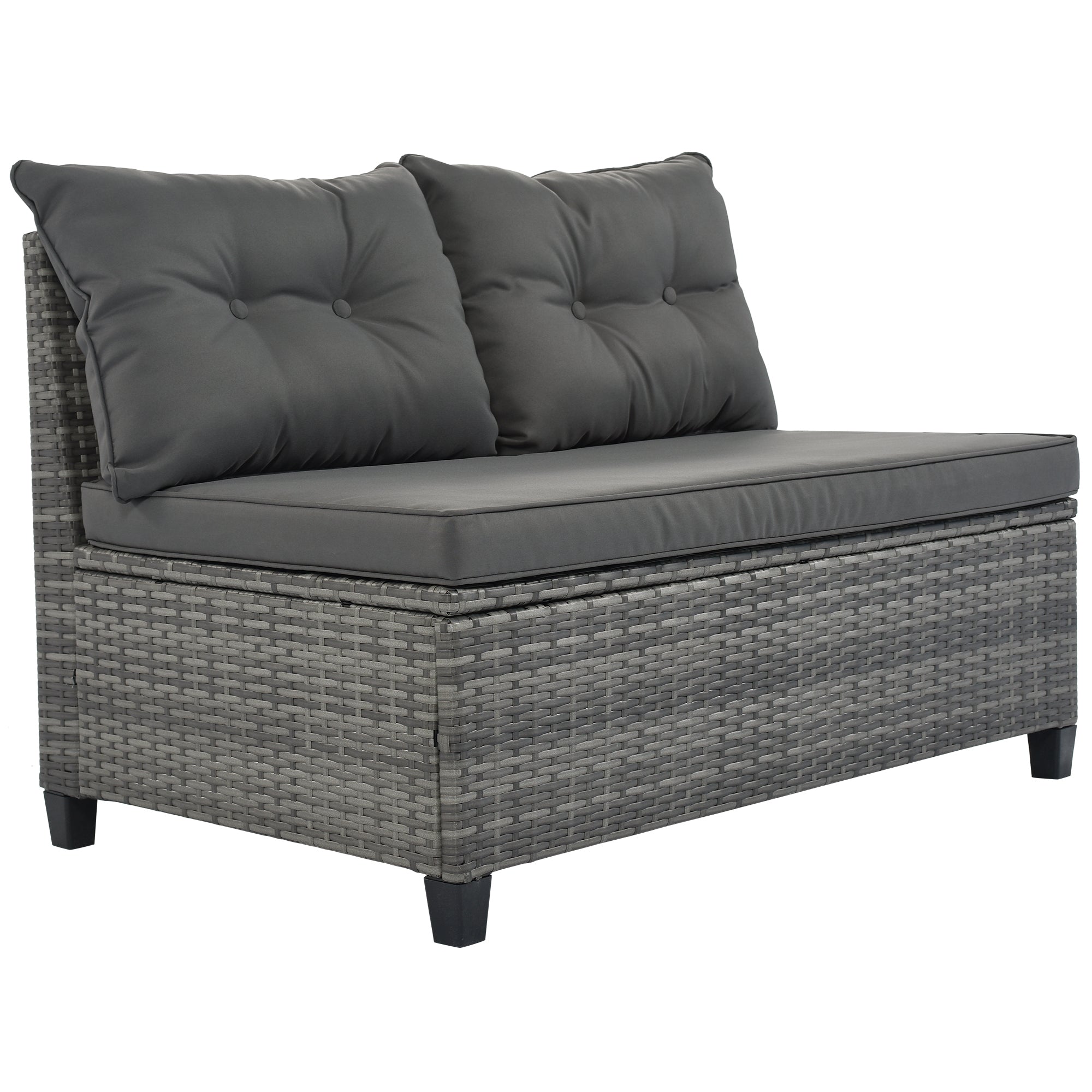 8-piece outdoor wicker round sofa set, half-moon sectional set all weather