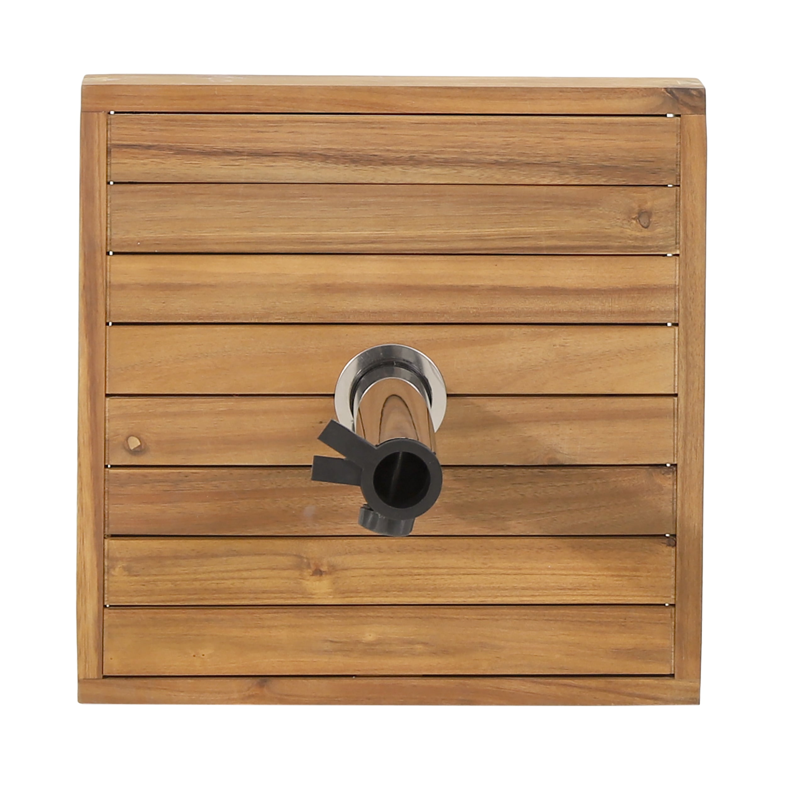 RALPH Square Umbrella Base with Teak Finish and Acacia Wood Construction