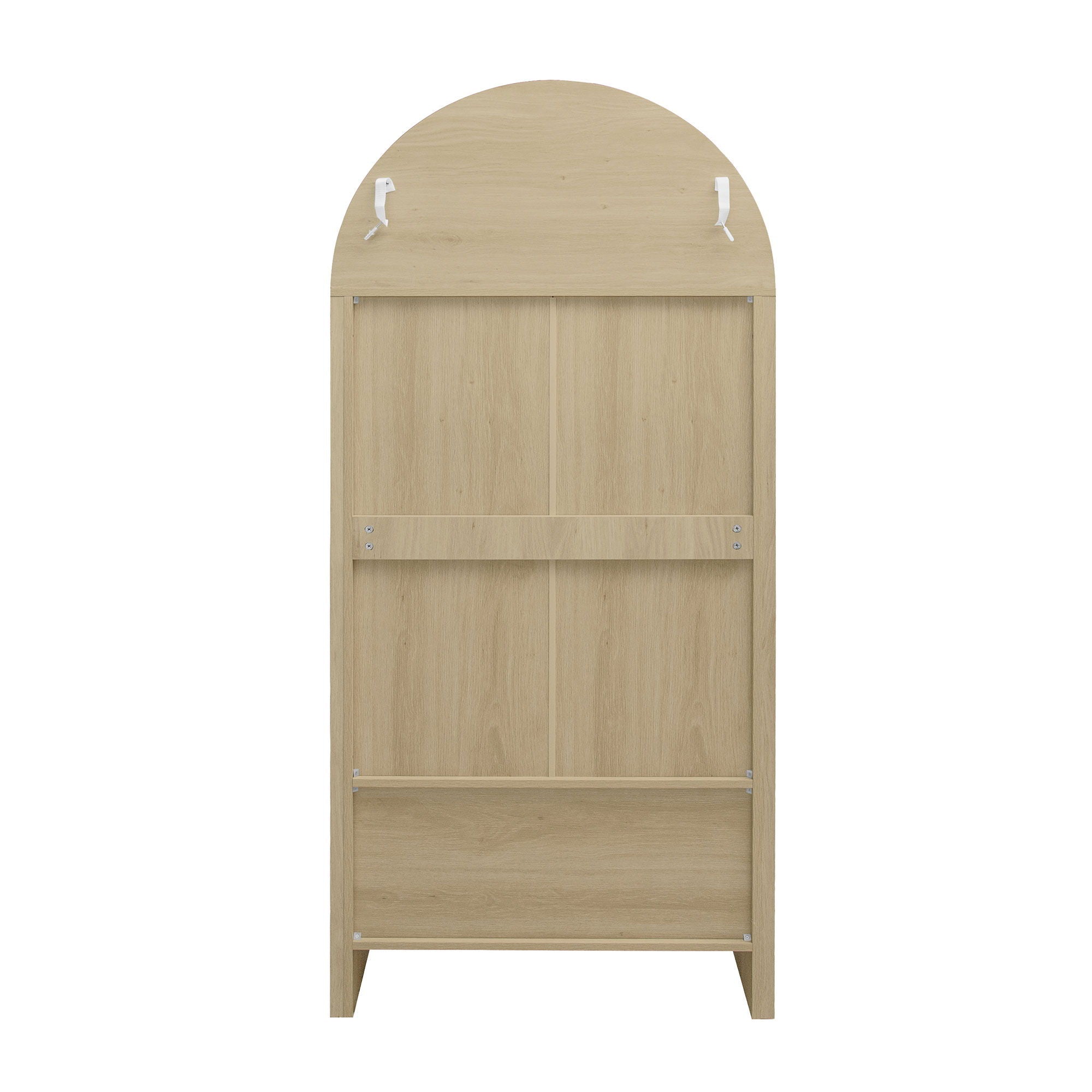 Tall Arched Kitchen Pantry, Modern Farmhouse Wood Kitchen Storage Cabinets, Arched Storage Display Cabinet With Adjustable Shelves, Versatile Cupboard For Kitchen, Dining Room - Natural