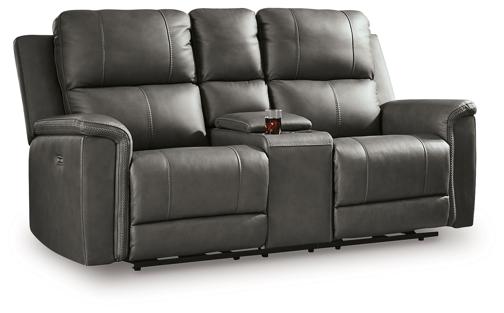 Bleckley - Anchor - Power Reclining Loveseat With Console / Adjustable Headrest