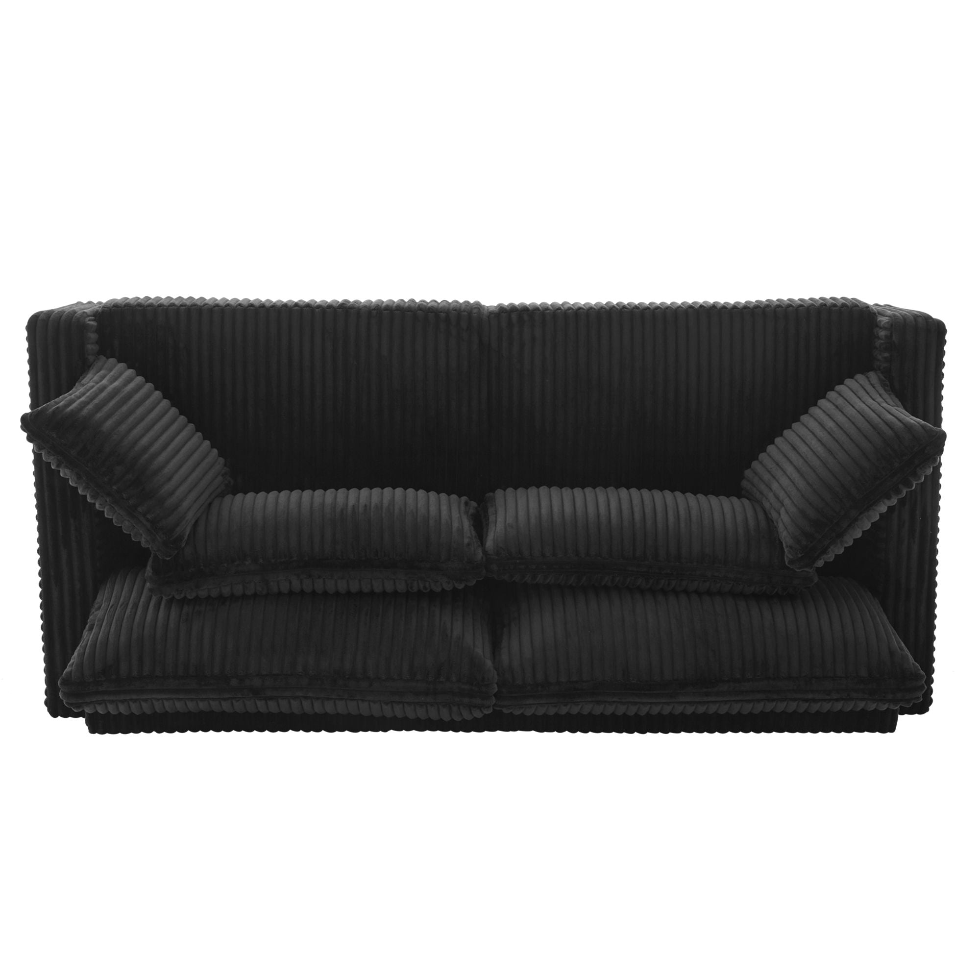 Modern Corduroy Loveseat Sofa With 4 Pillows