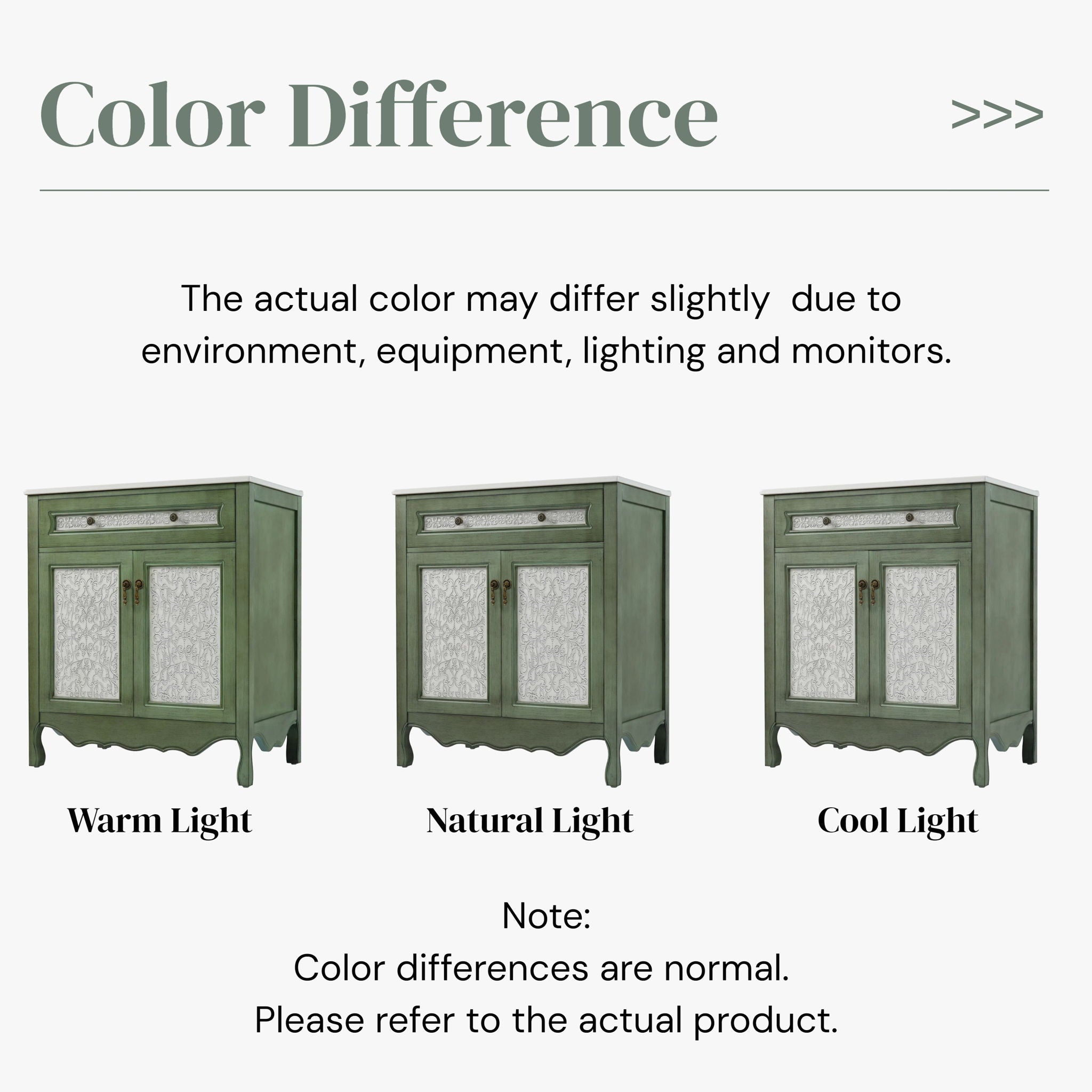 Bathroom Vanity With Rectangle Sink, Tip Out Tray - Antique Blue Green