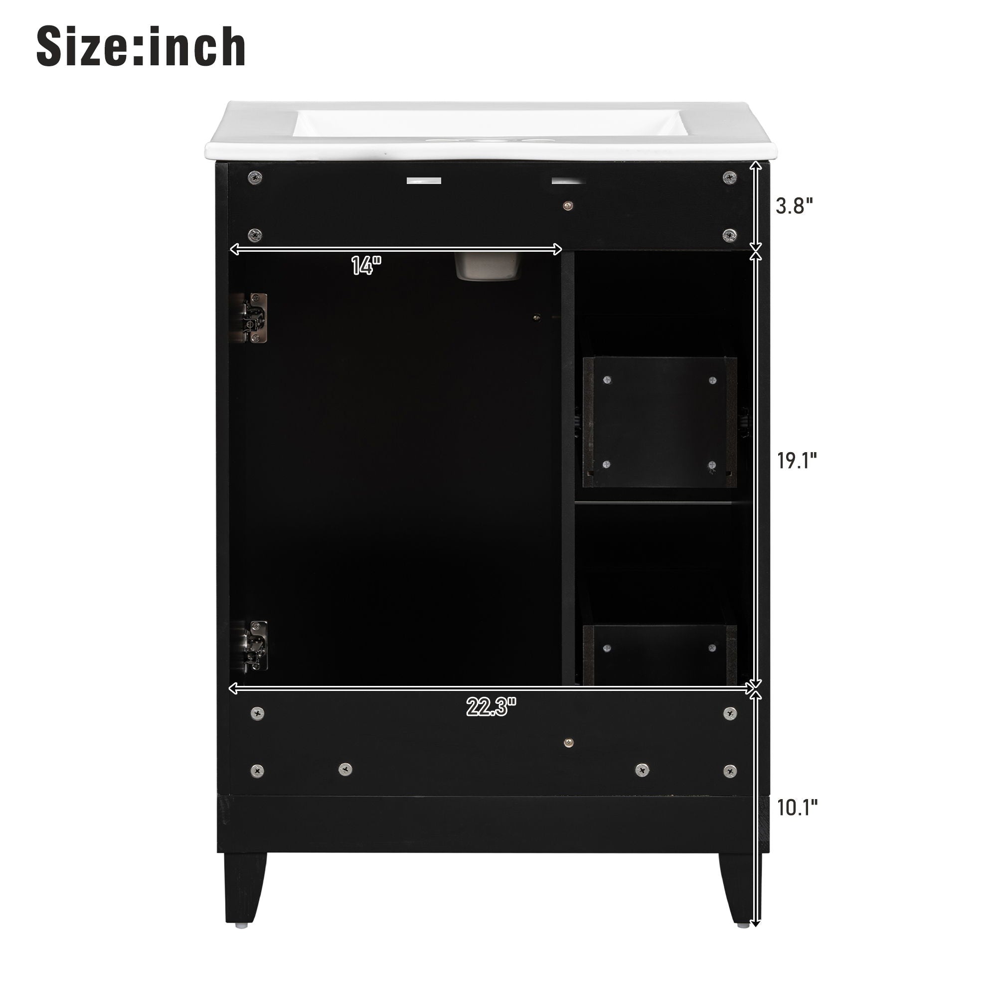 Bathroom Vanity Cabinet With Sink - Black