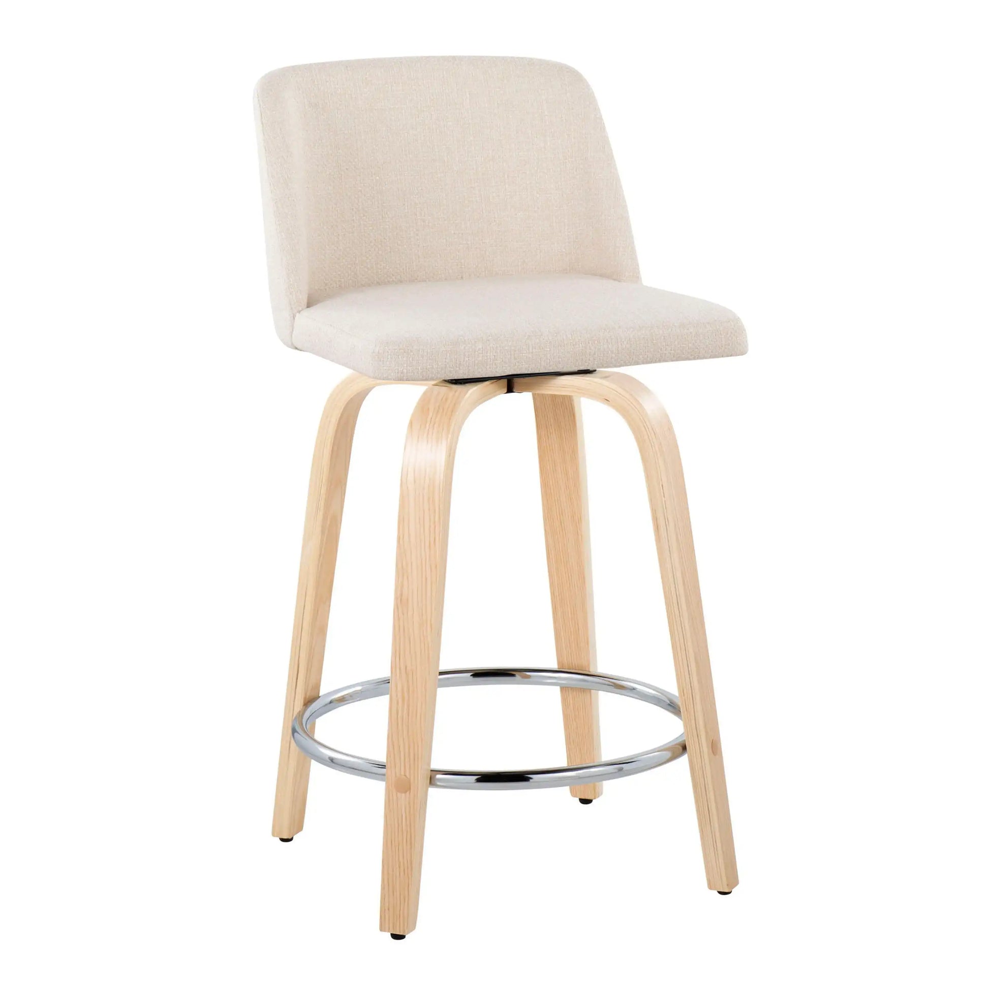 Toriano - Contemporary Fixed Height Counter Stool & Swivel And Round Footrest (Set of 2) - Best Buy Furniture