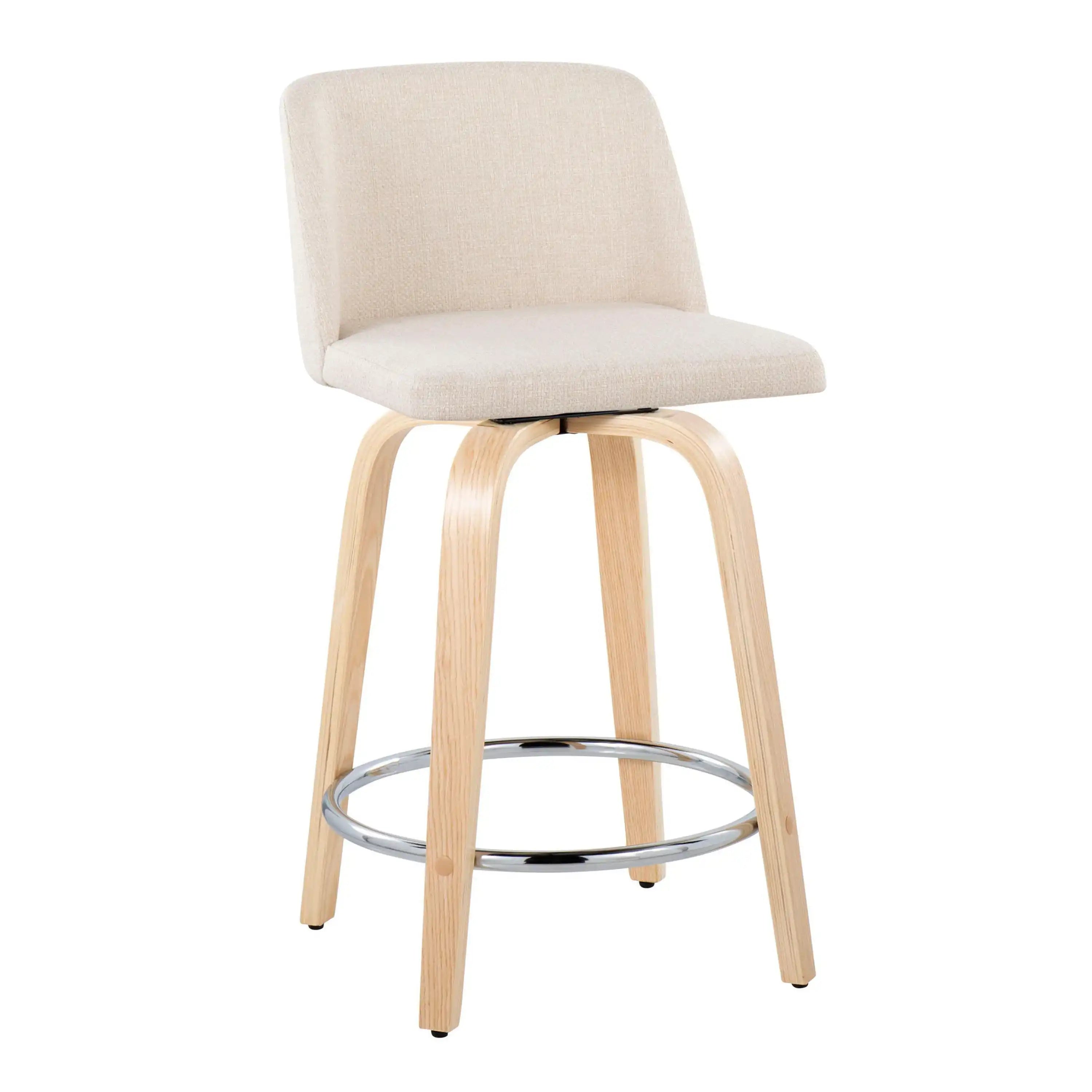 Toriano - Contemporary Fixed Height Counter Stool & Swivel And Round Footrest (Set of 2) - Best Buy Furniture