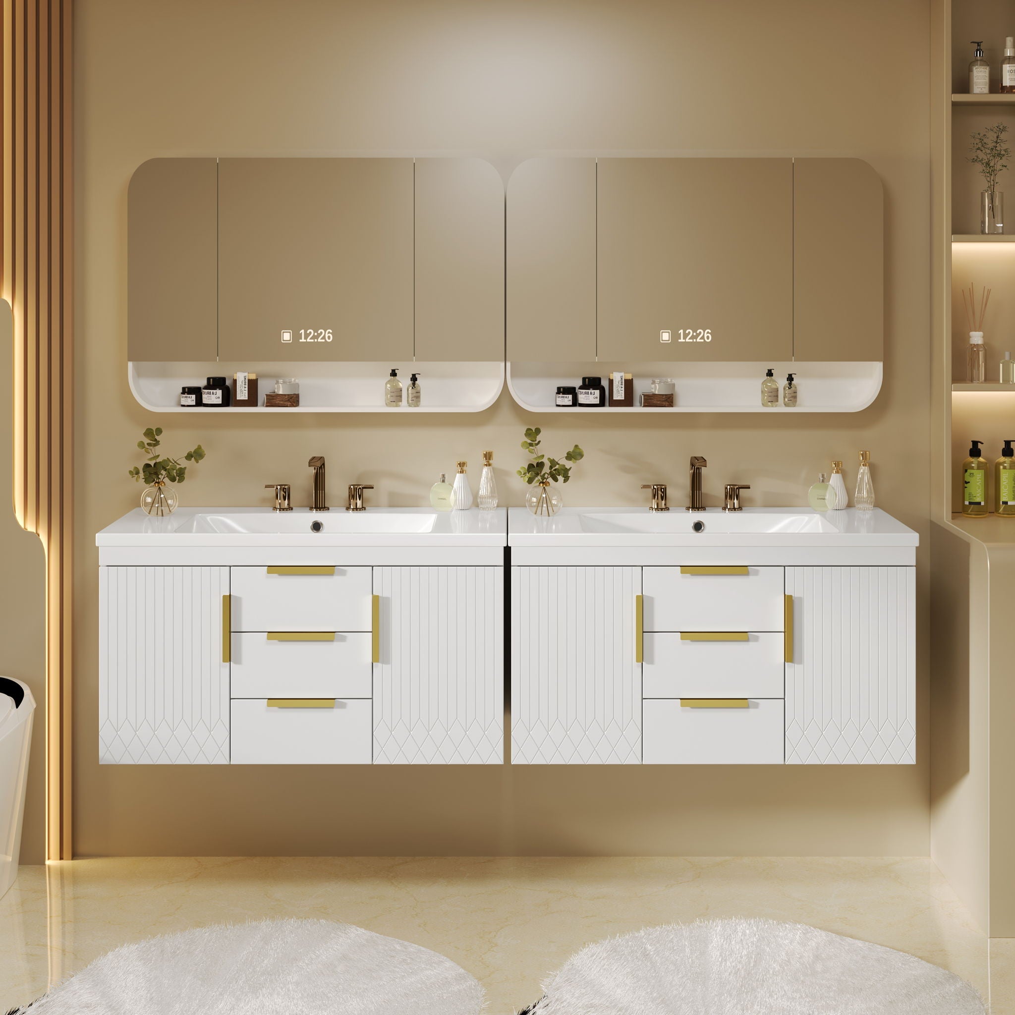 Wall Mounted Bathroom Vanity With Sink, Floating Storage Cabinet With 2 Drawers