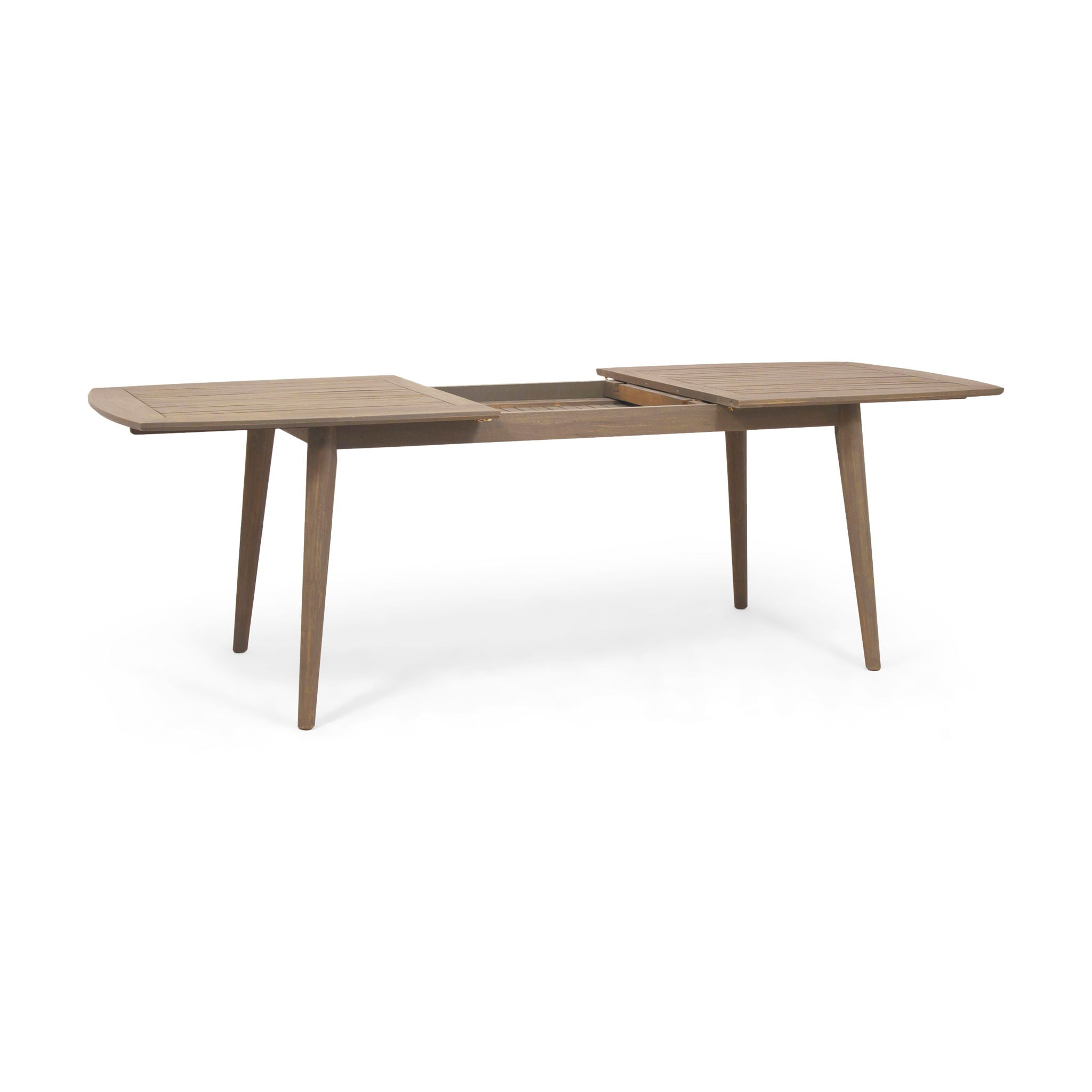 Modern Outdoor Dining Set With Expandable Acacia Wood Table